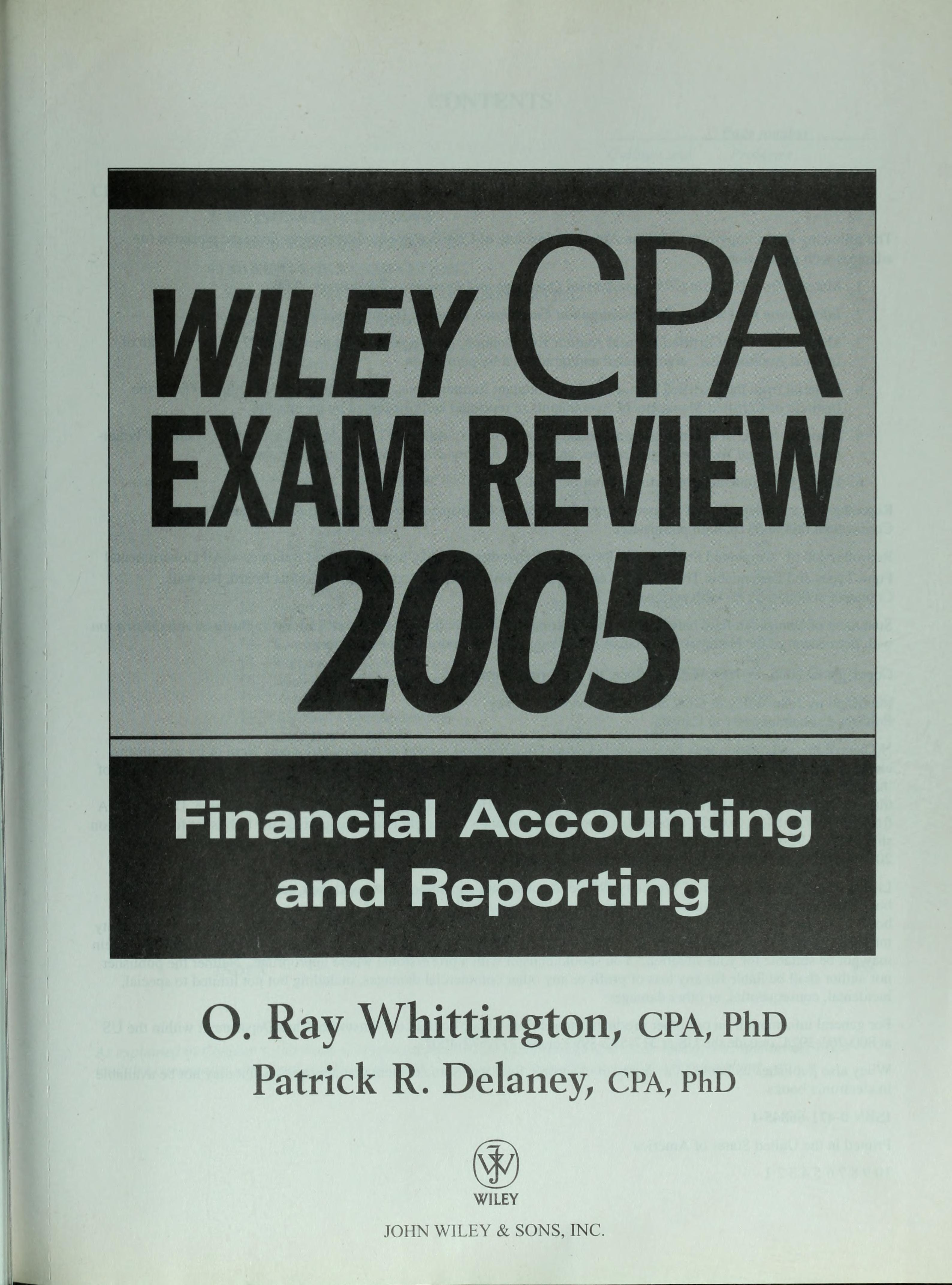 Wiley Cpa Examination Review 2005, Financial Accounting And Reporting