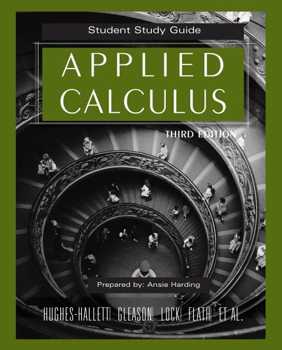 Applied Calculus, Student Study Guide