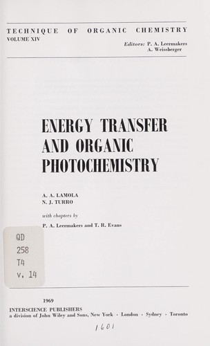Energy Transfer And Organic Photochemistry