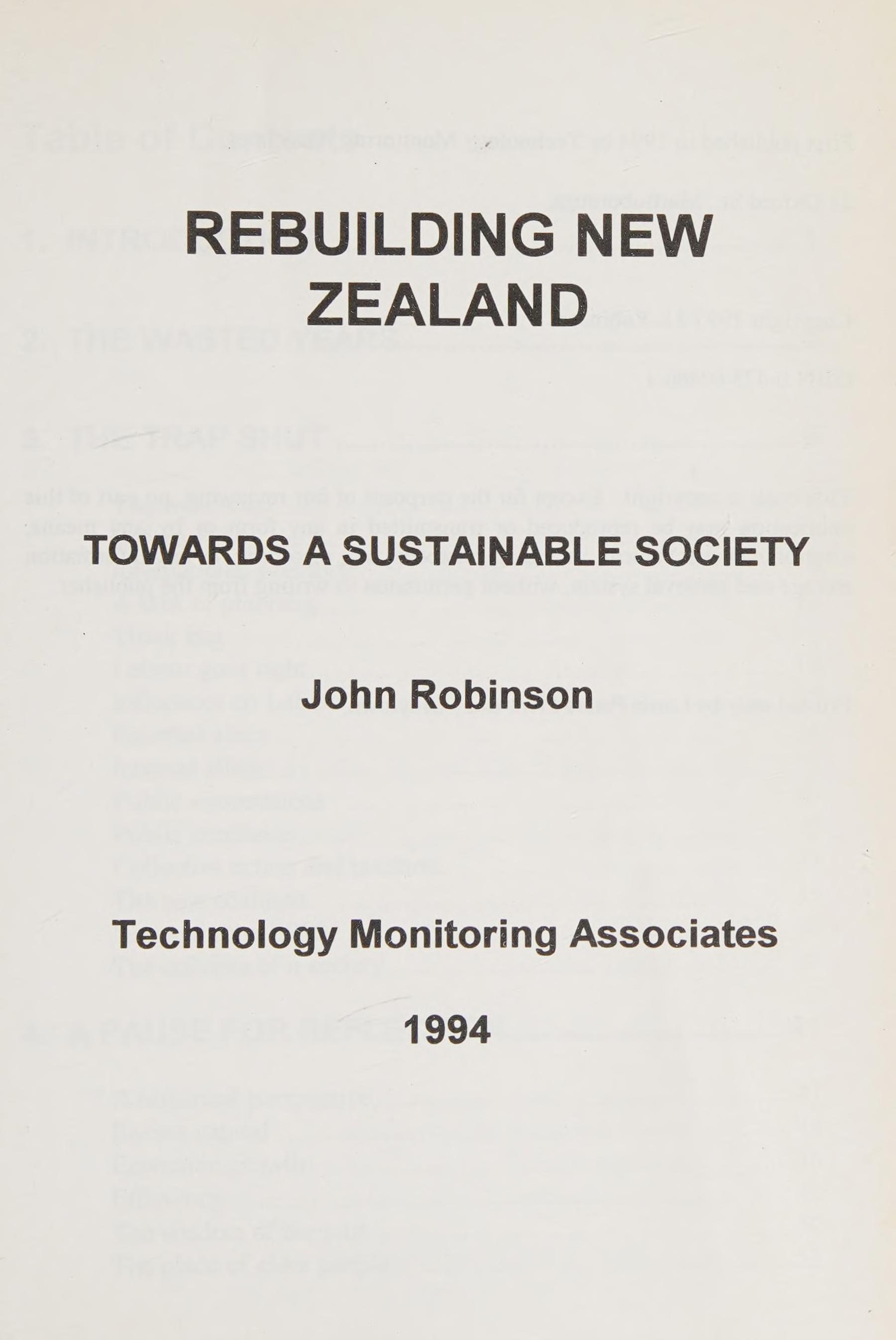 Rebuilding New Zealand