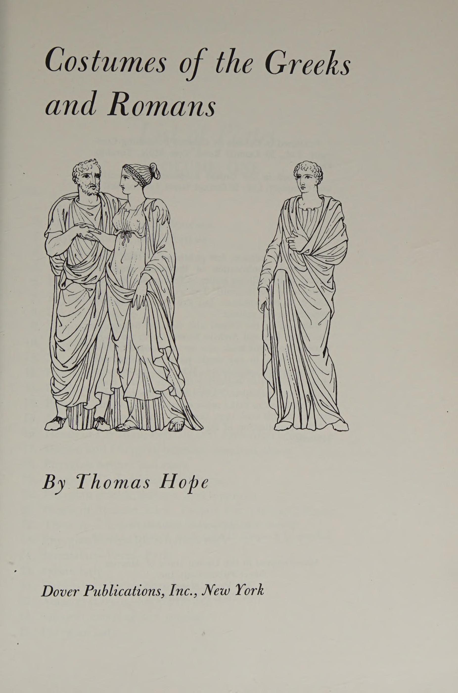 Costumes Of The Greeks And Romans