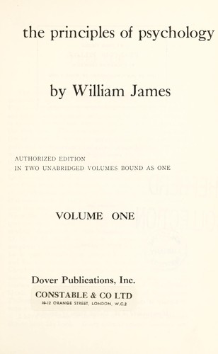 The Principles of Psychology, Vol. 1