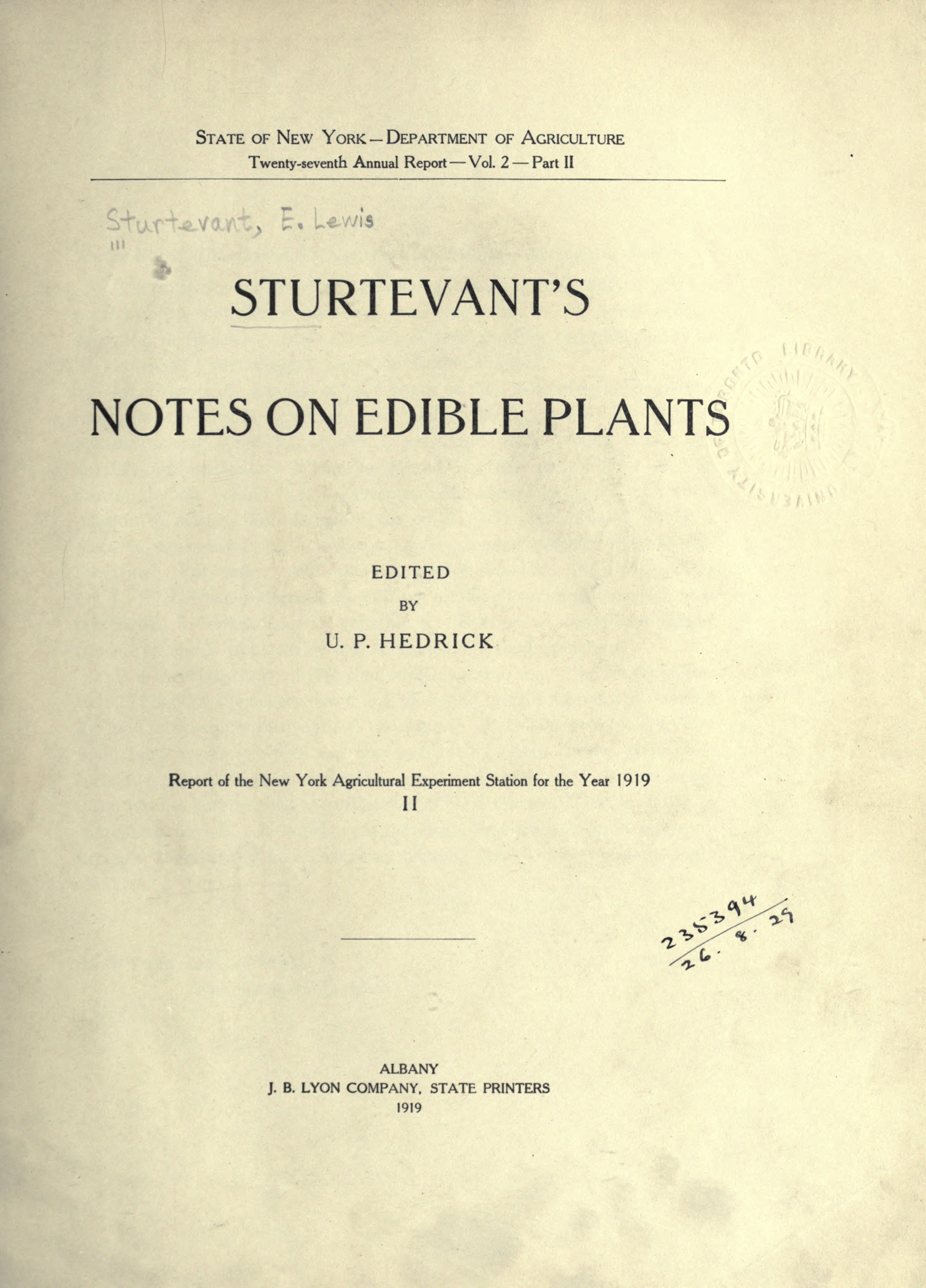 Sturtevant's Edible Plants of the World