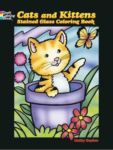 Cats and Kittens Stained Glass Coloring Book