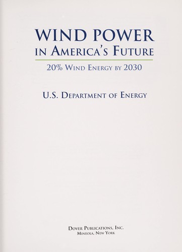 Wind Power In America'S Future: 20% Wind Energy By 2030