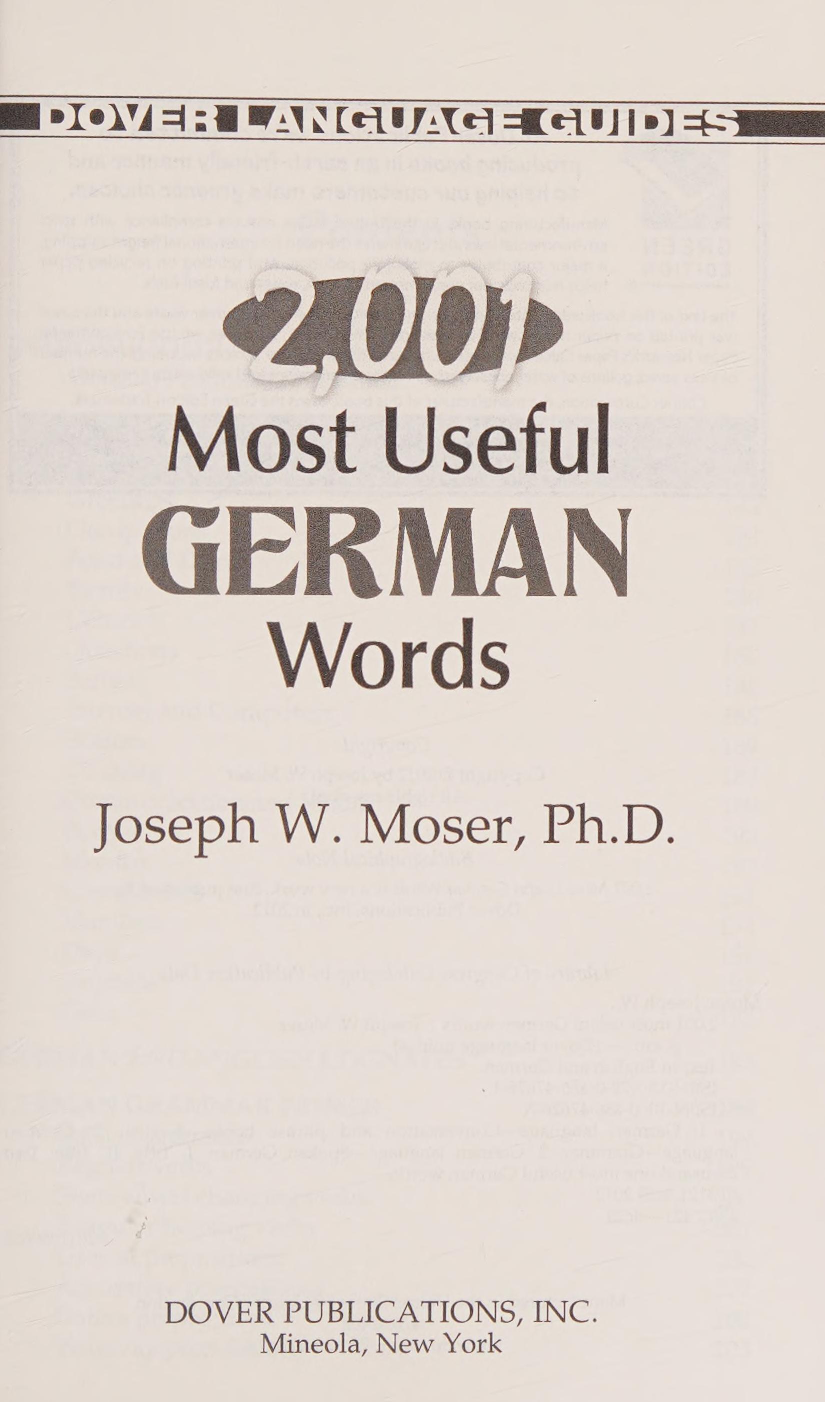 2,001 Most Useful German Words