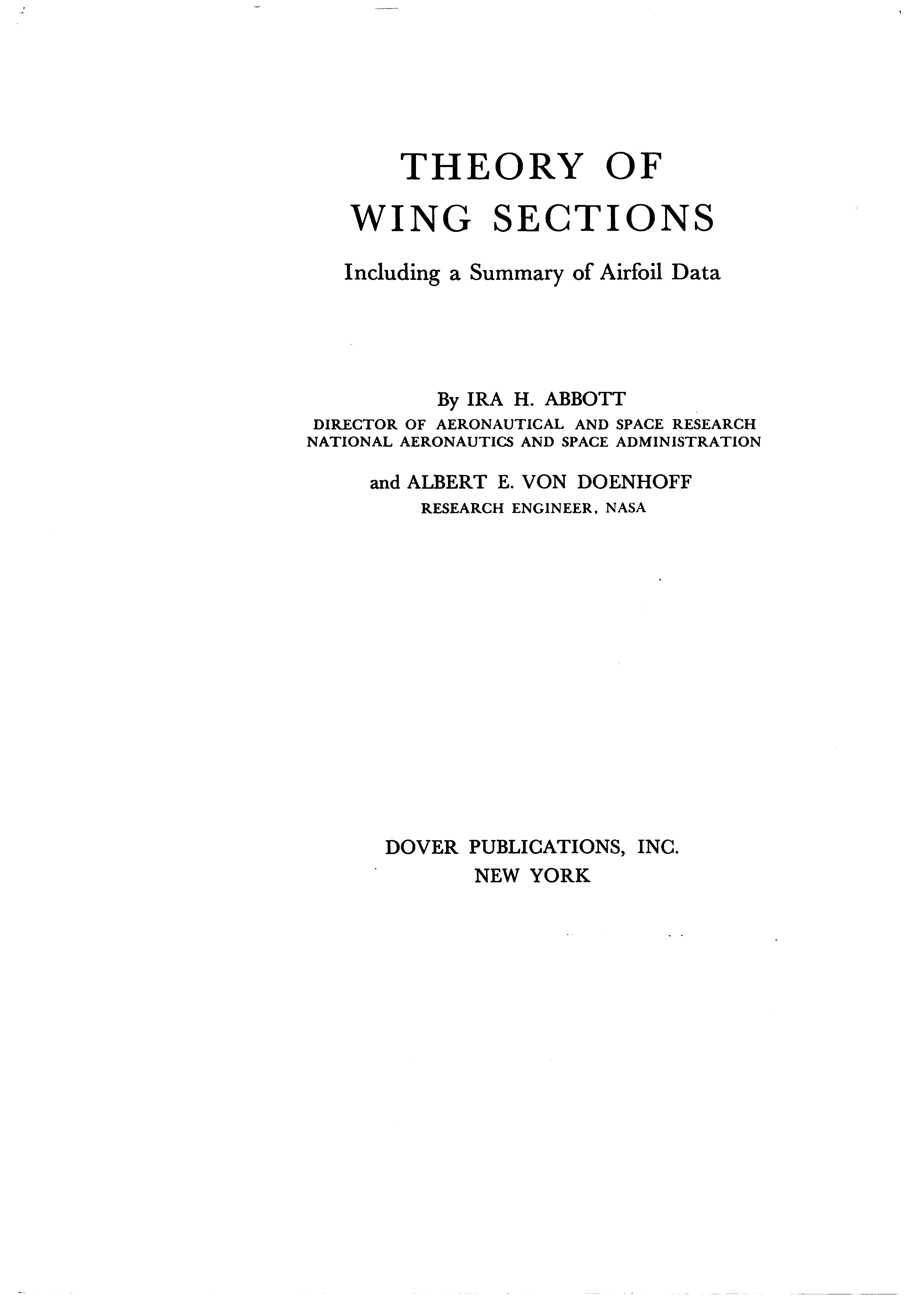 Theory of Wing Sections