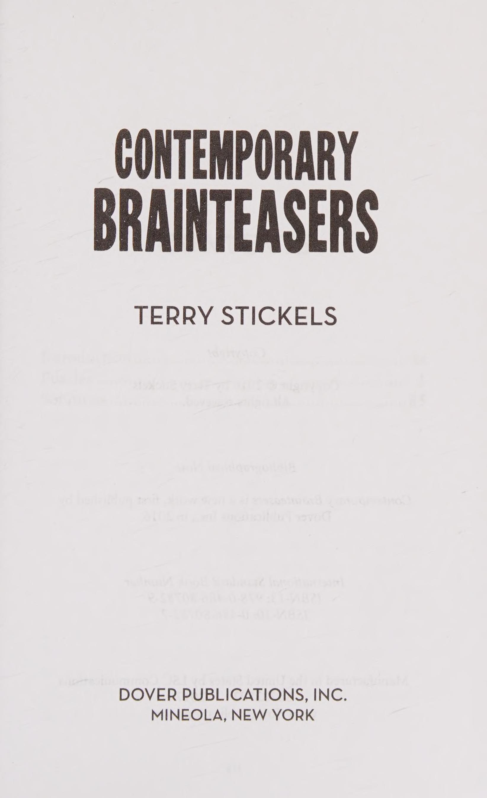 Contemporary Brainteasers