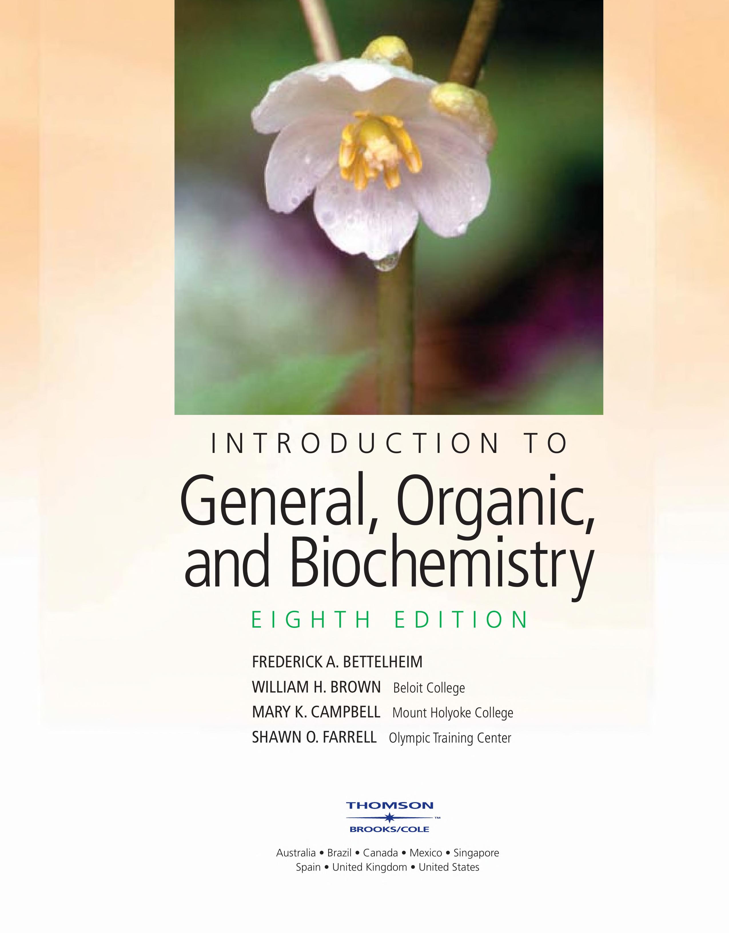 Introduction to General, Organic and Biochemistry