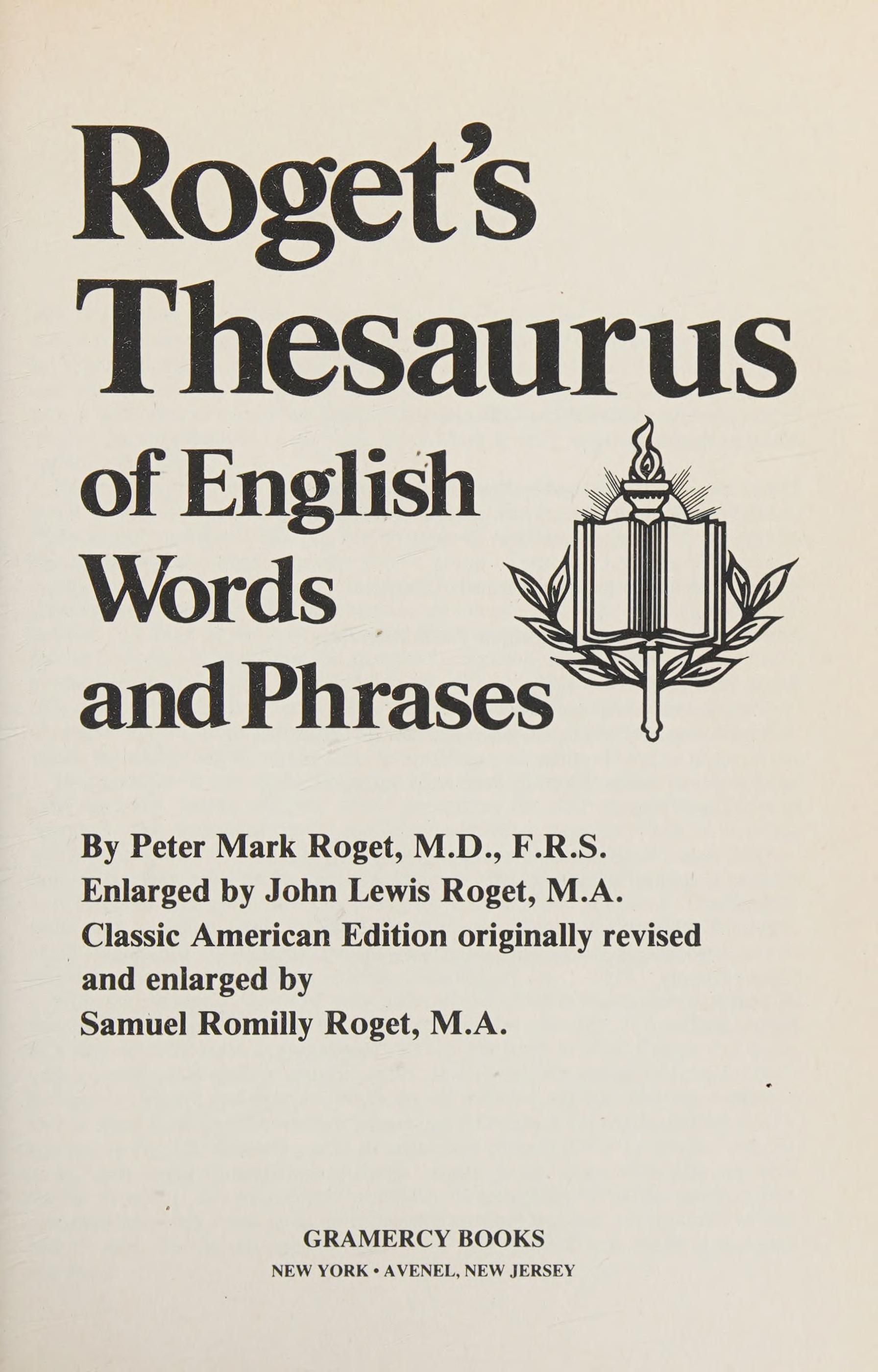 Roget's Thesaurus of English Words & Phrases