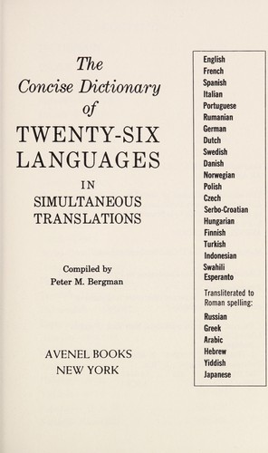 Concise Dictionary of Twenty-Six Languages in Simultaneous Translation