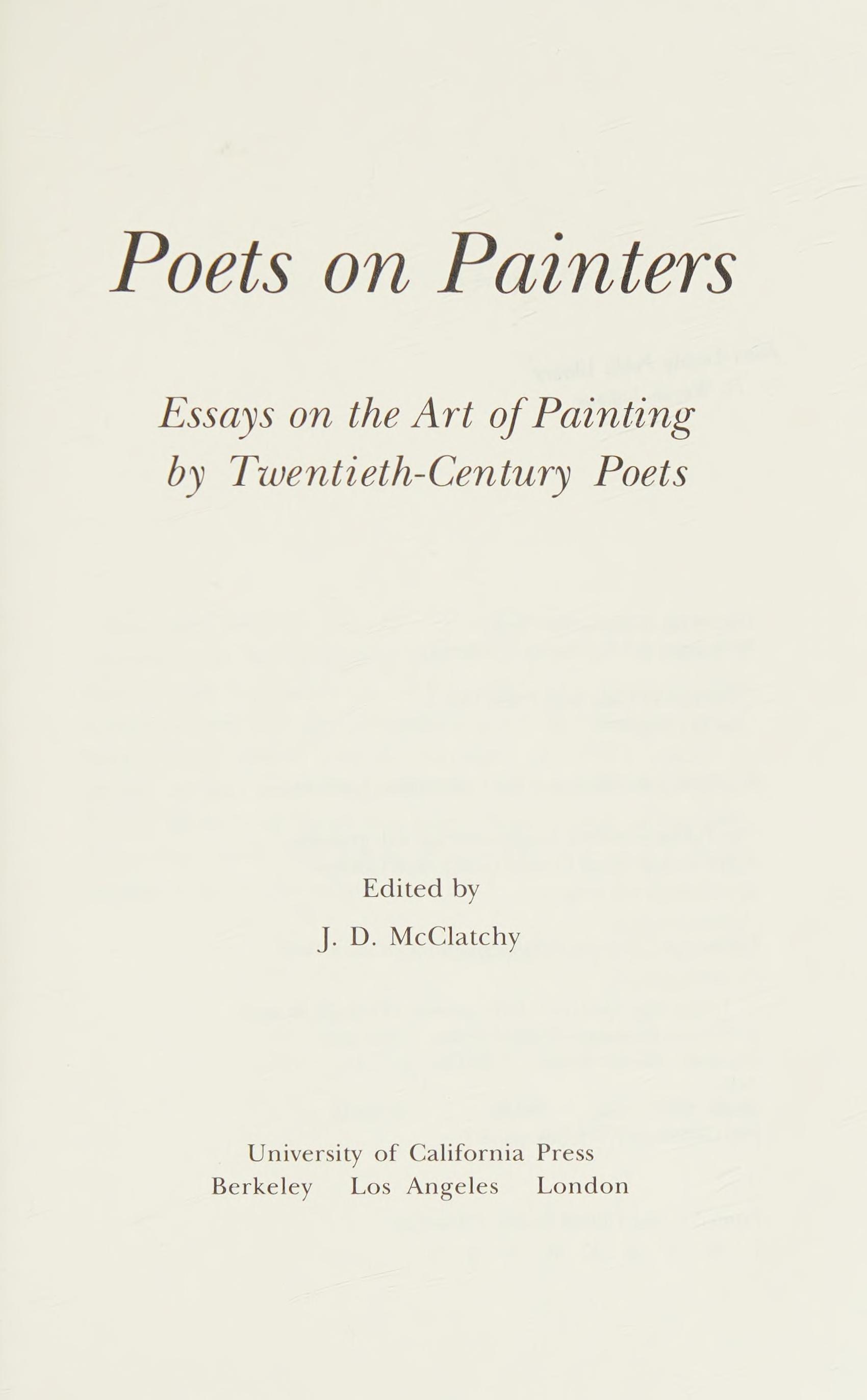 Poets on Painters