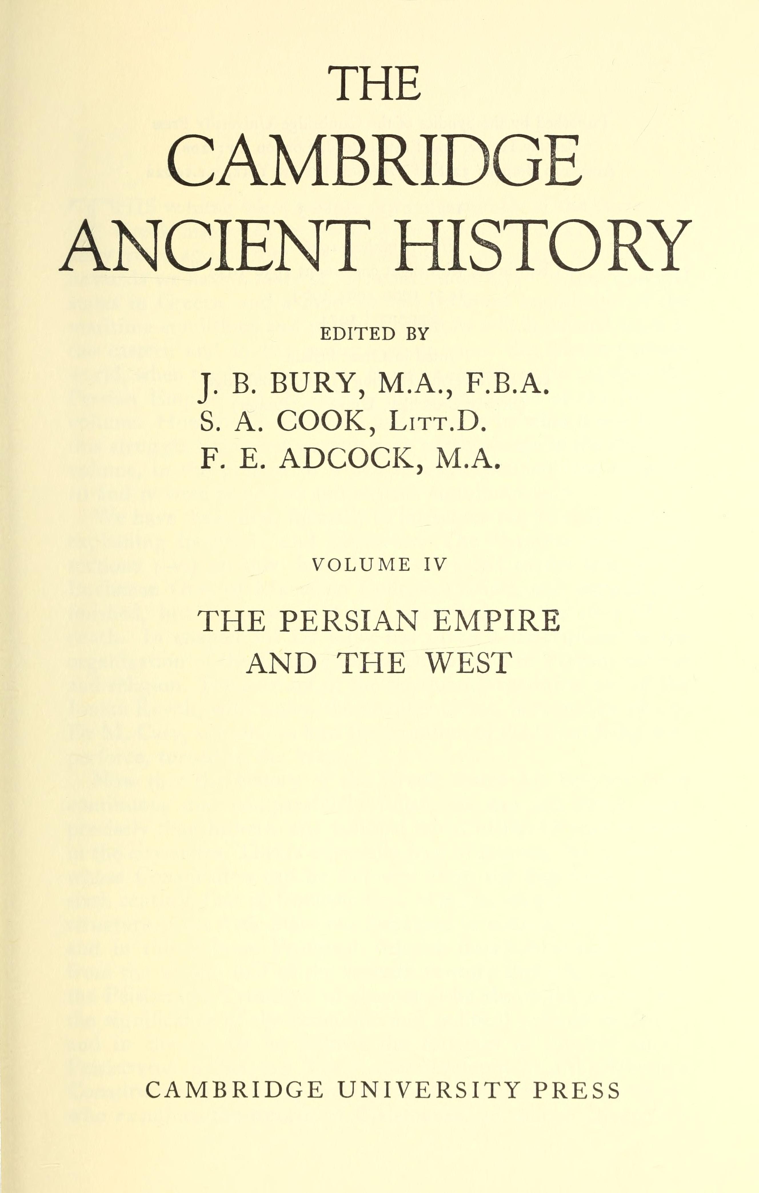 The Cambridge Ancient History