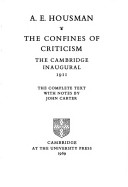 The Confines of Criticism