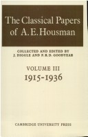 The Classical Papers of a. E. Housman