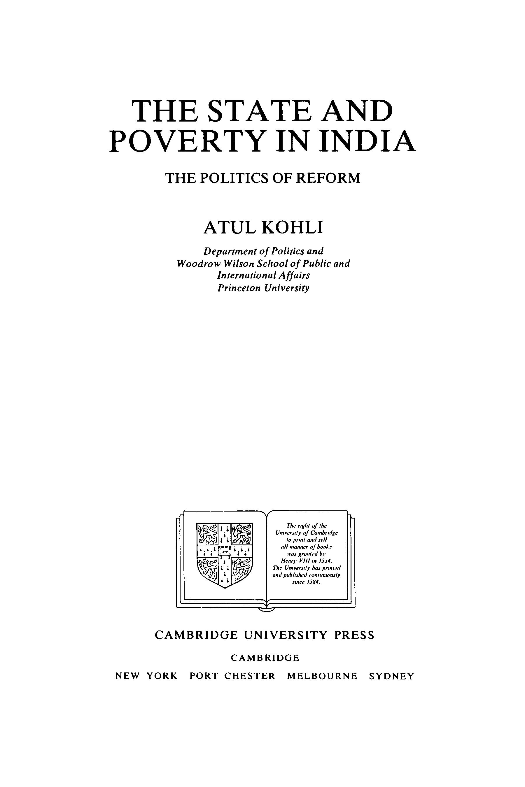 The State and Poverty in India