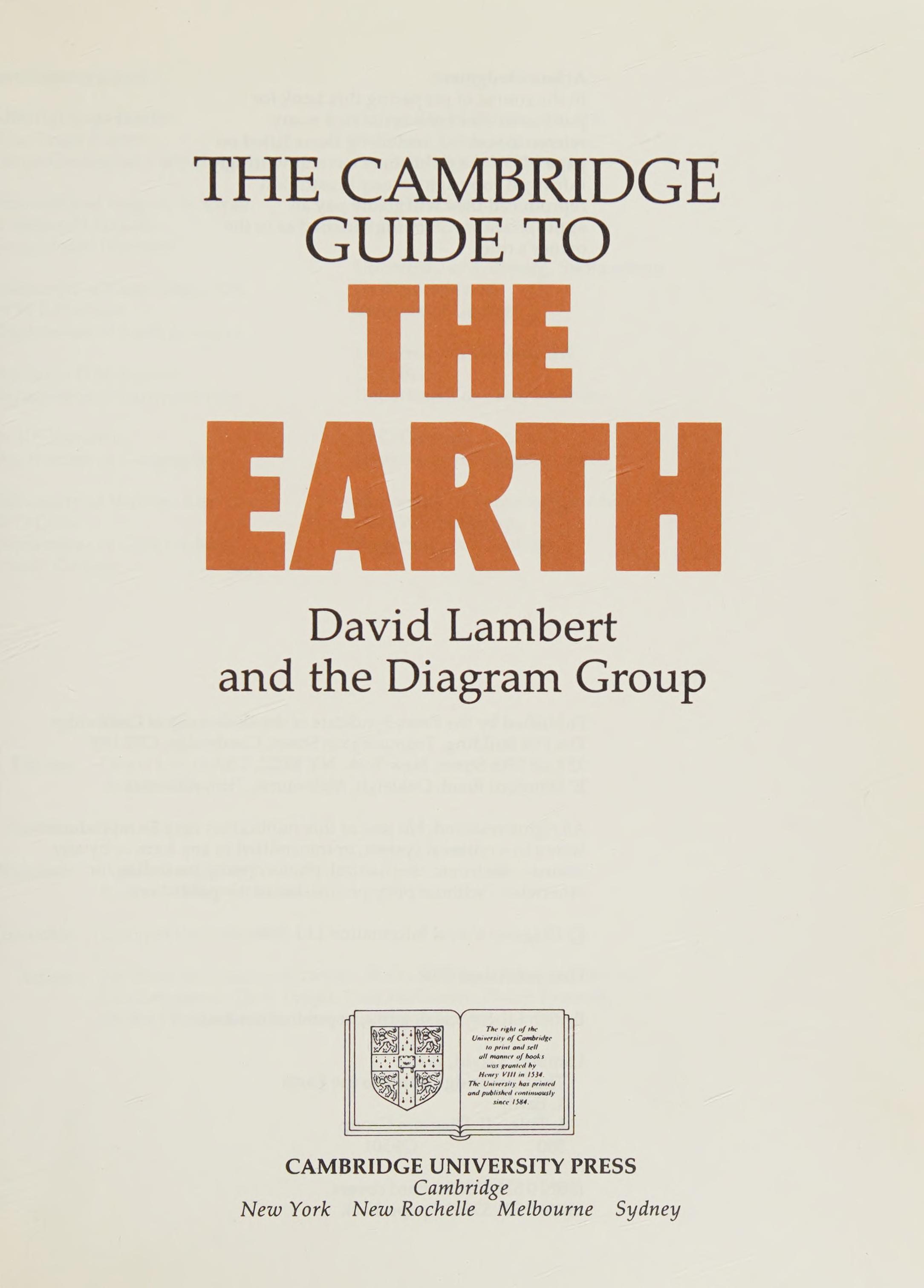 The Cambridge Guide to the Earth