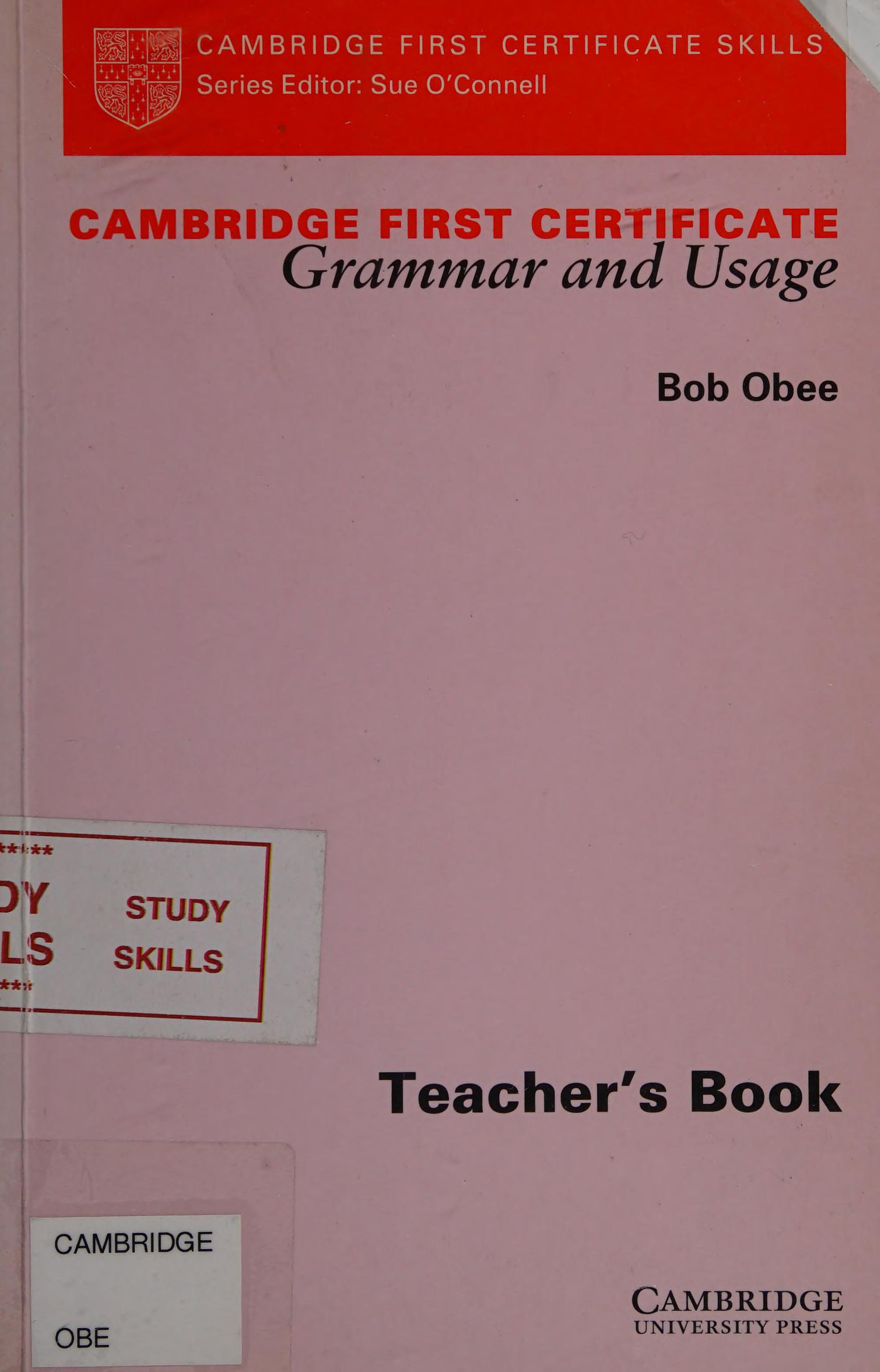Cambridge First Certificate Grammar and Usage Teacher's Book