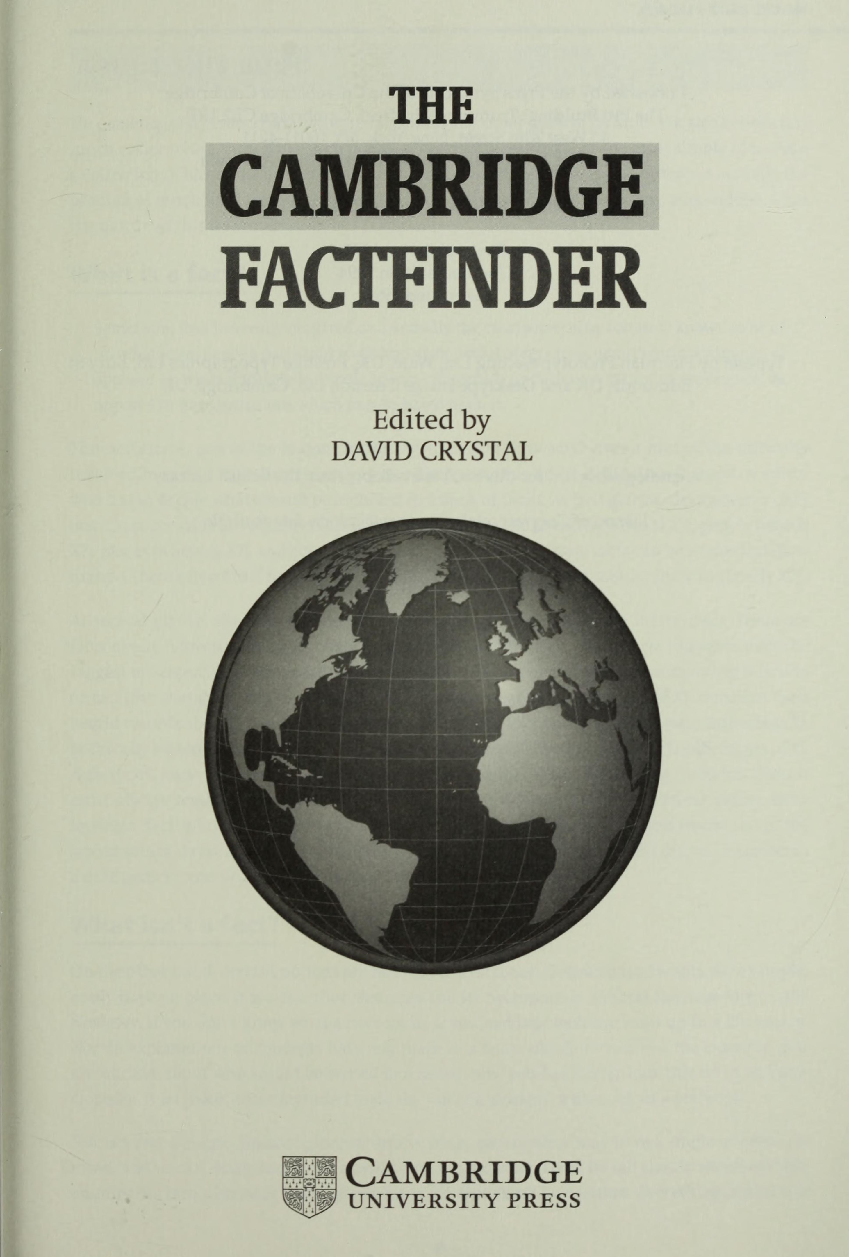 The Cambridge Factfinder Updated Edition