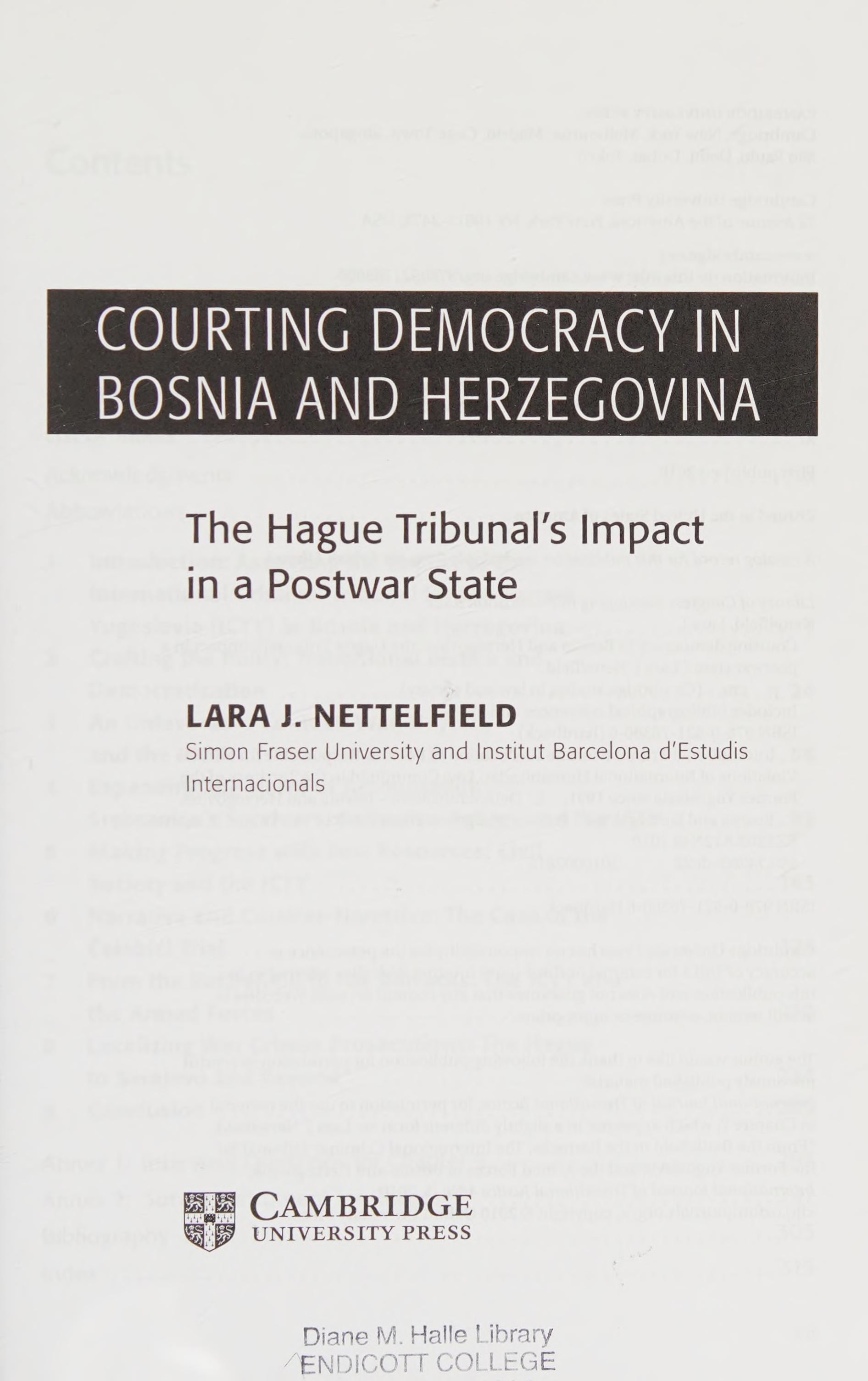 Courting Democracy in Bosnia and Herzegovina