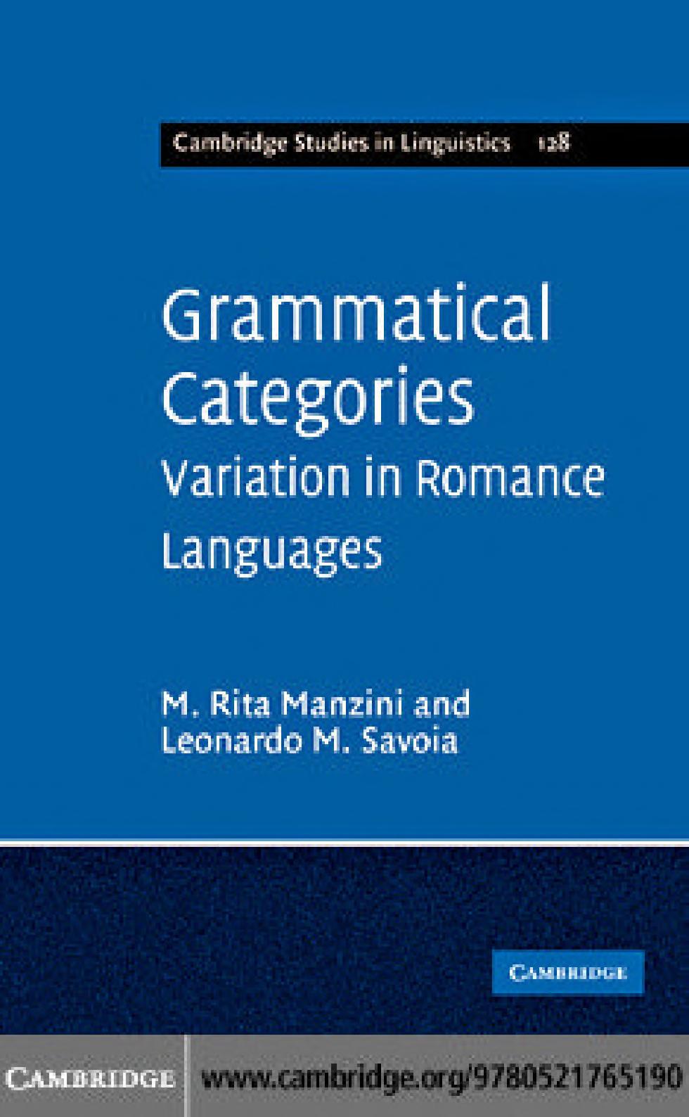 Grammatical Categories