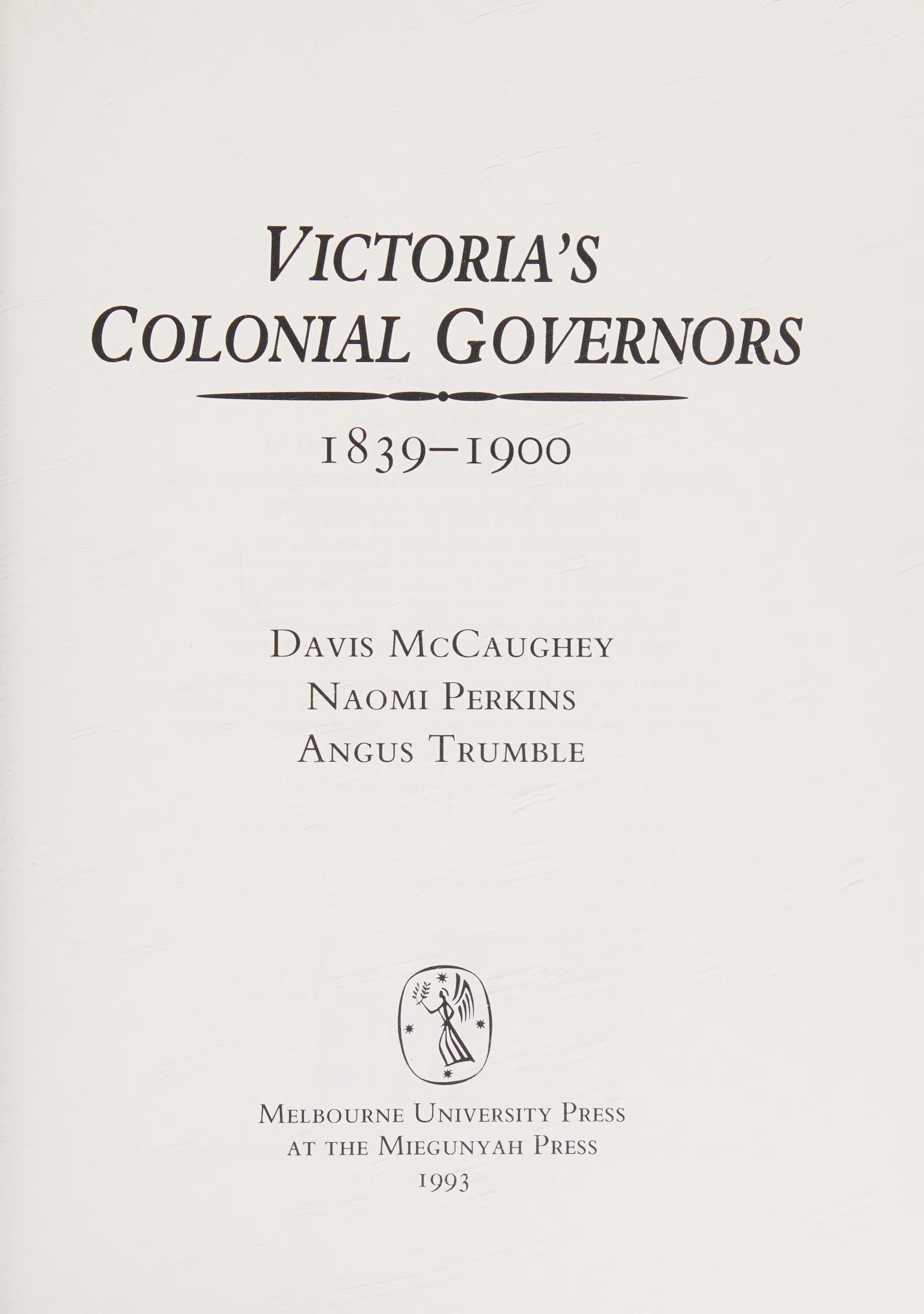 Victoria's Colonial Governors