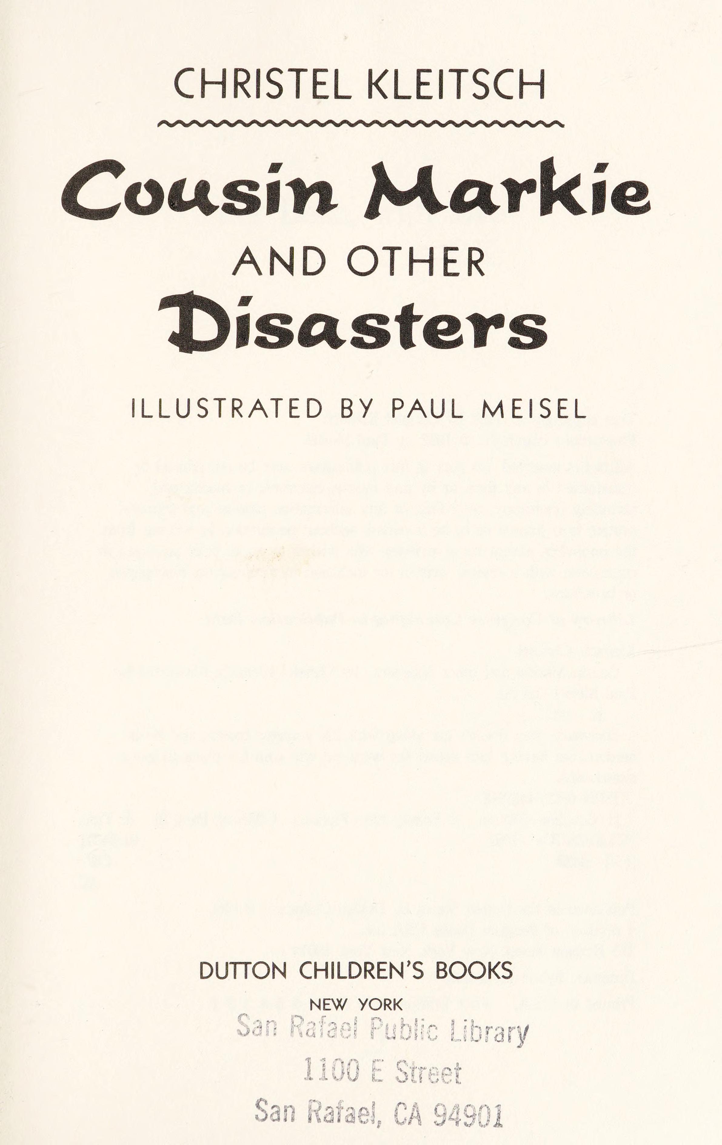 Cousin Markie and Other Disasters: 2