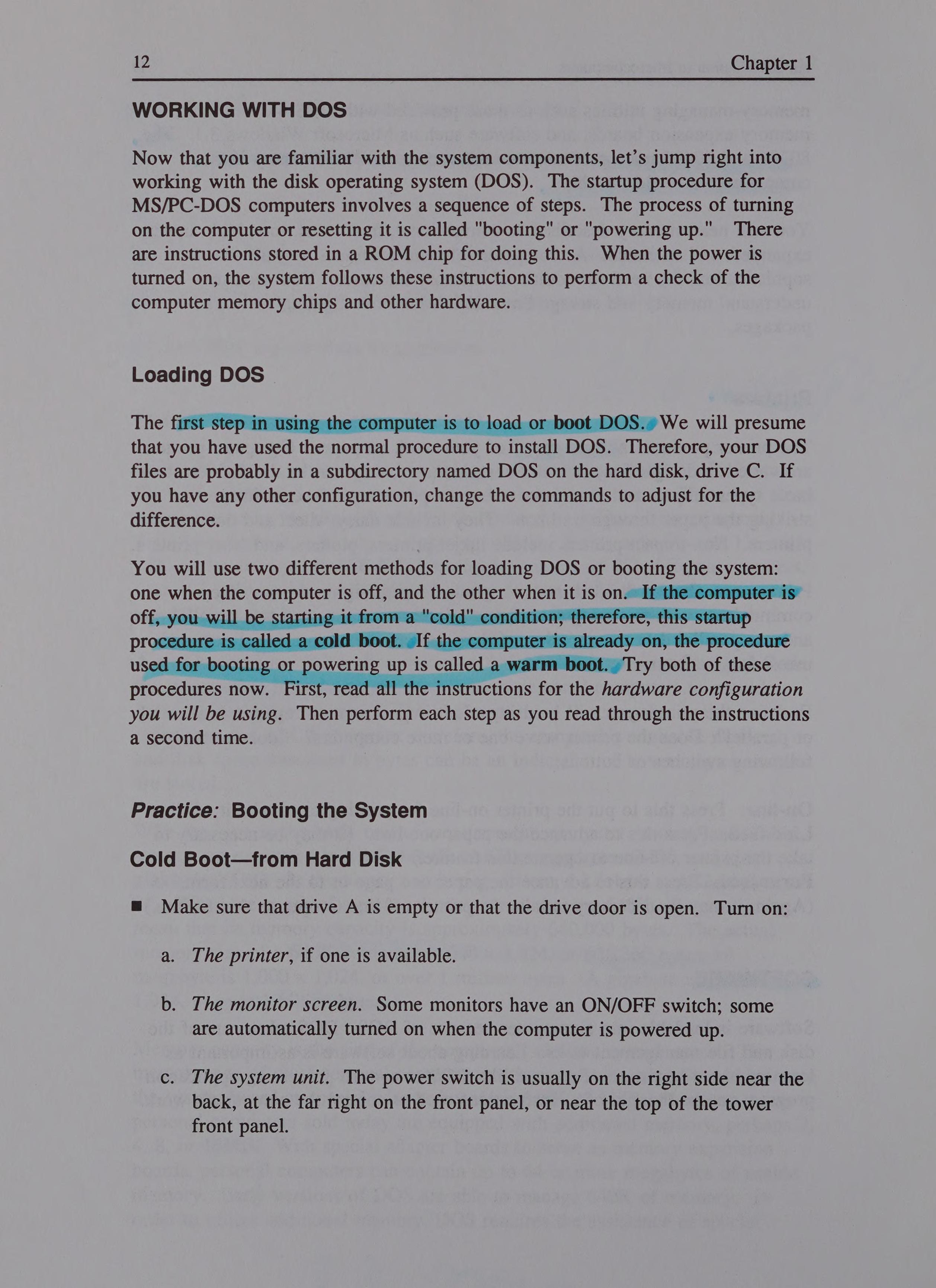 Dos: A Short Course For Ms-Dos Ver. 5.0, 6.0/6.2, Ibm Pc-Dos Ver. 6.1