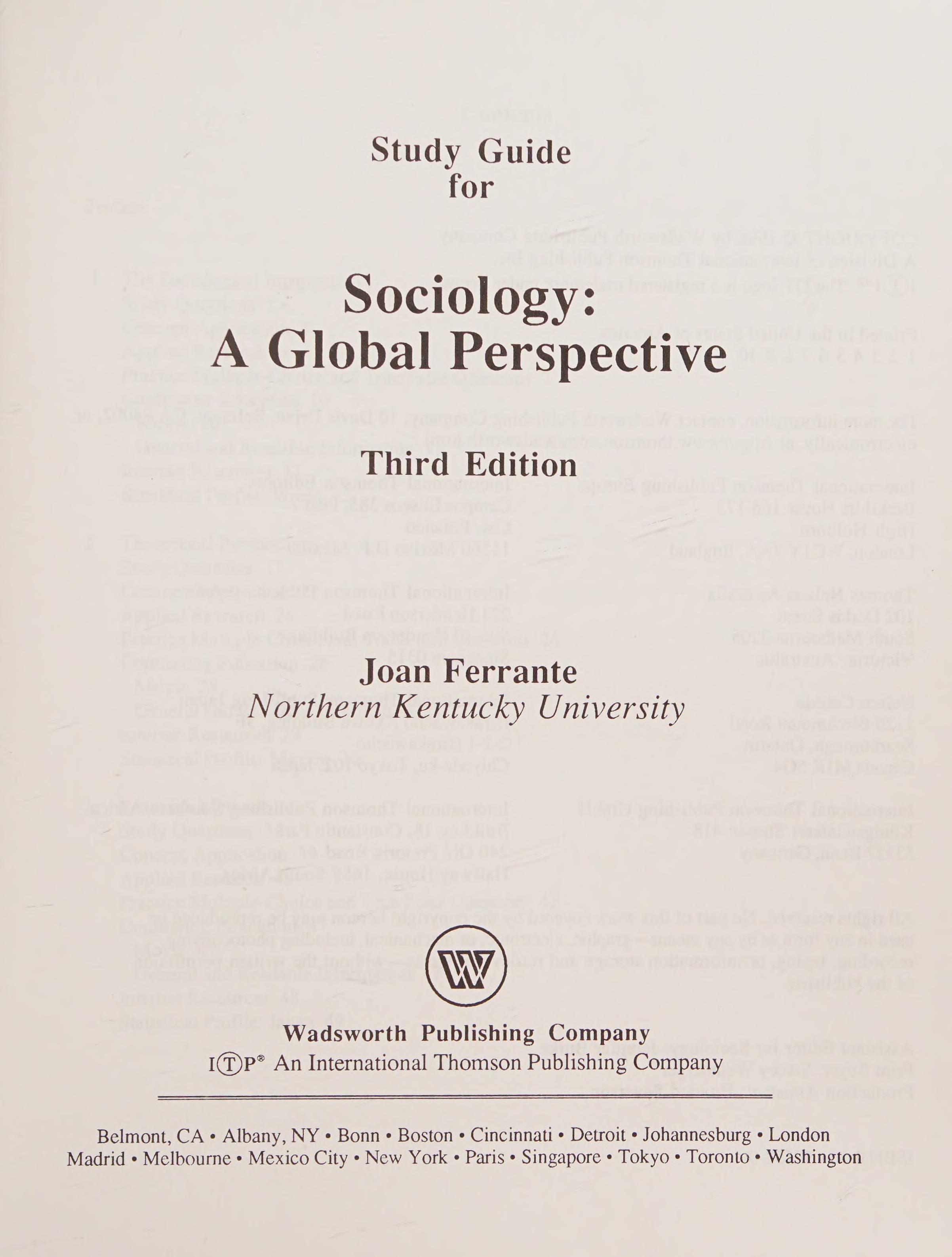 Sociology: A Global Perspective