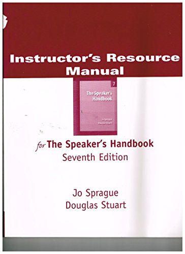 Irm The Speaker'S Hndbk