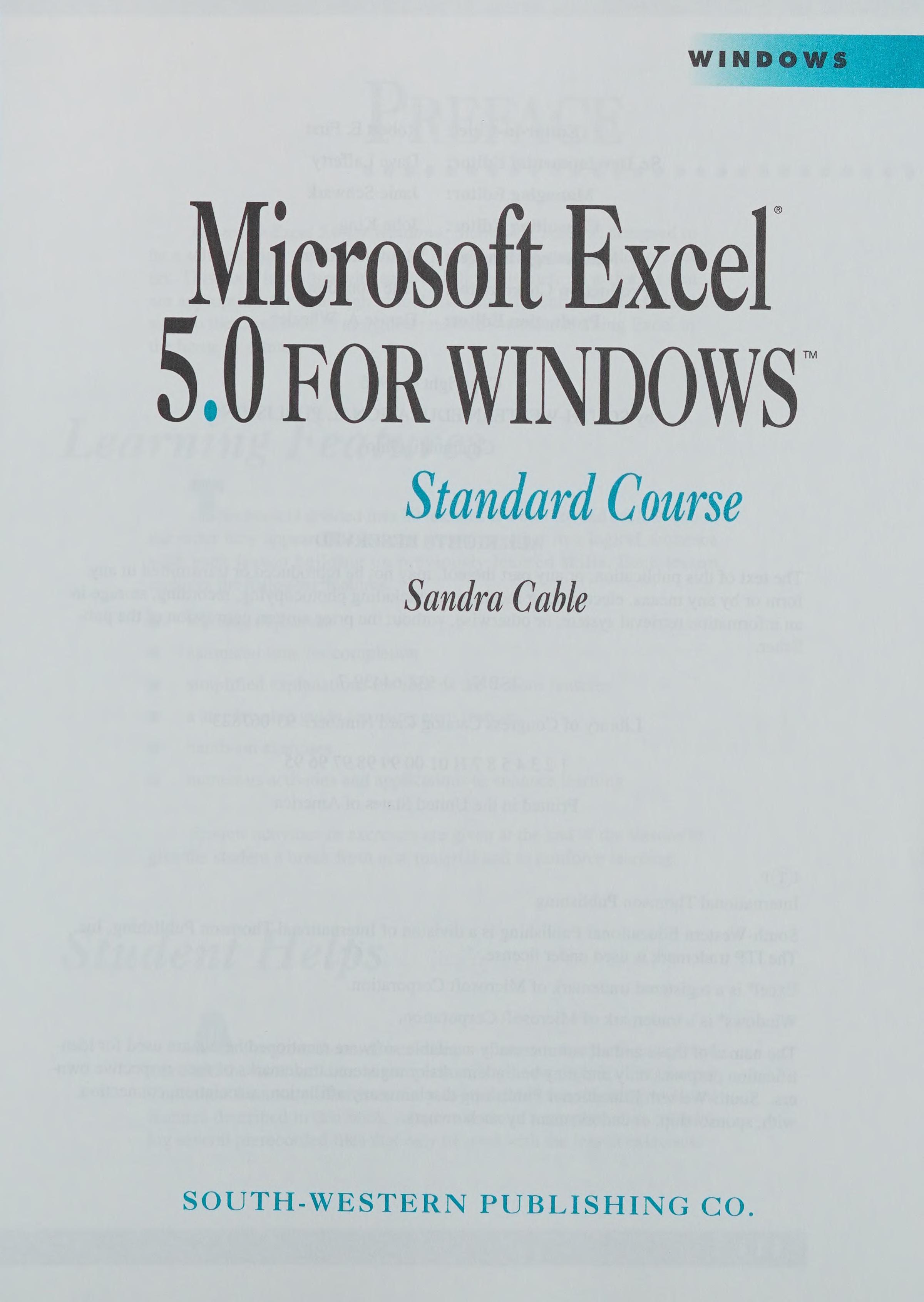Microsoft Excel 5.0 for Windows