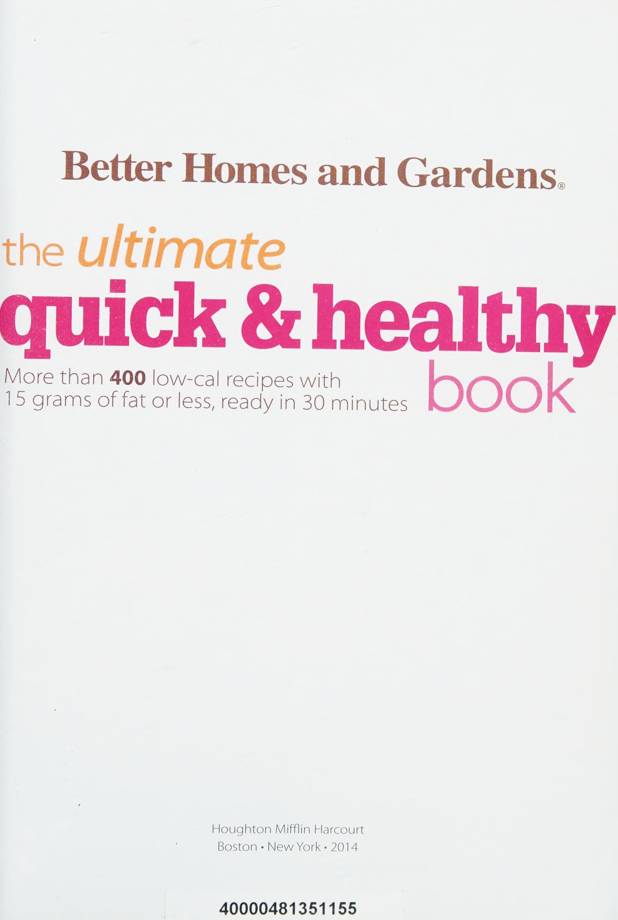 The ultimate quick healthy book