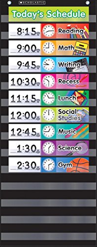 Scholastic Classroom Resources Pocket Chart Daily Schedule, Black