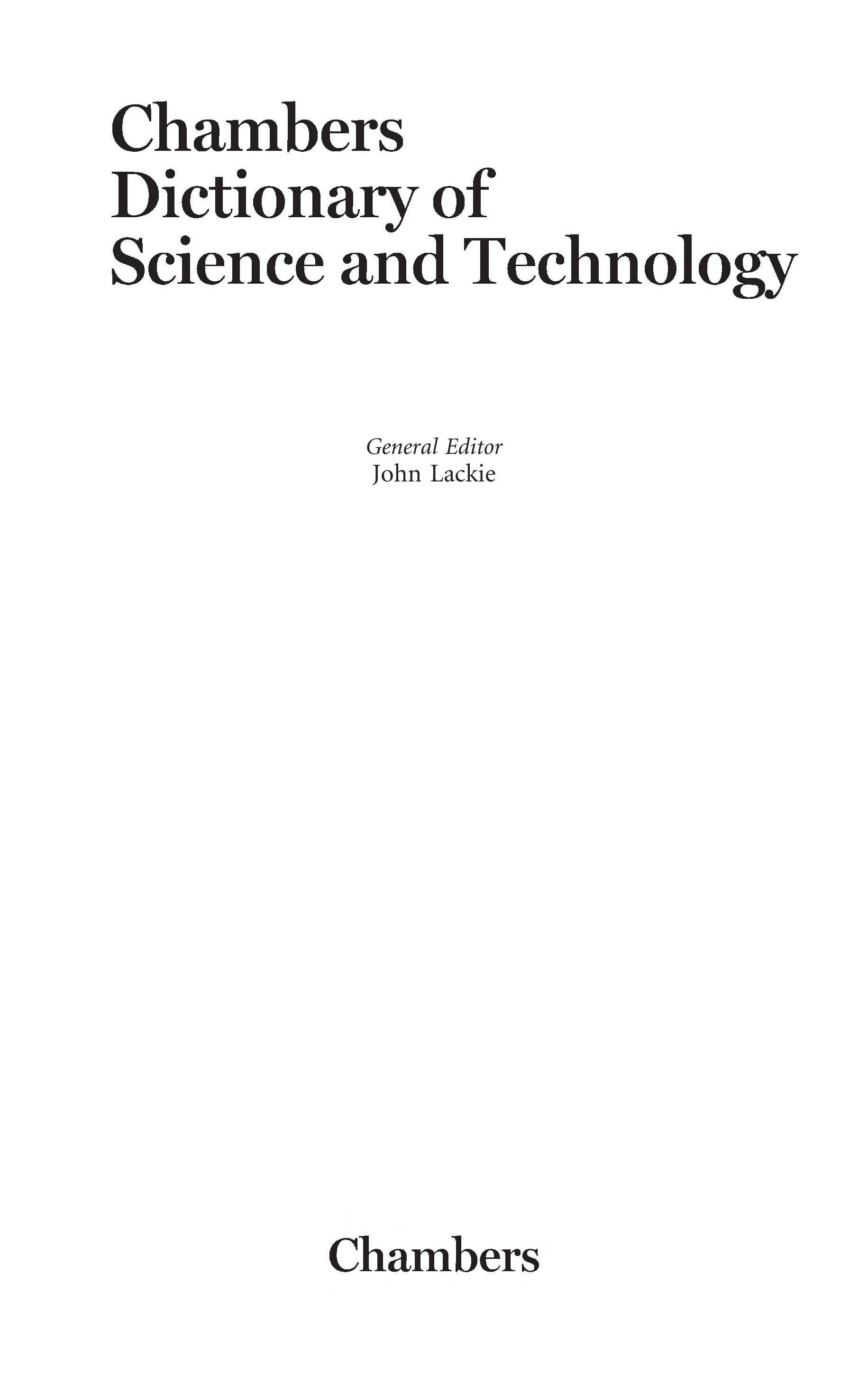 Chambers Dictionary of Science & Technology