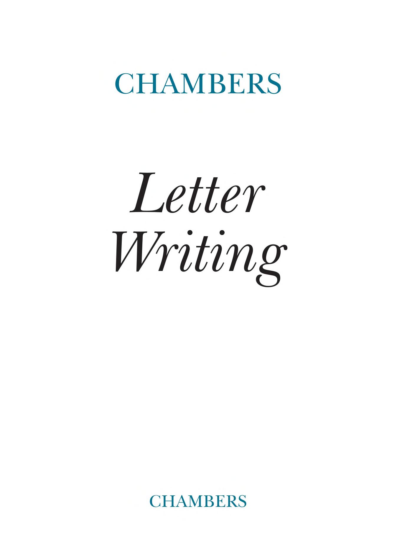 Chambers Desktop Guides: Letter Writing