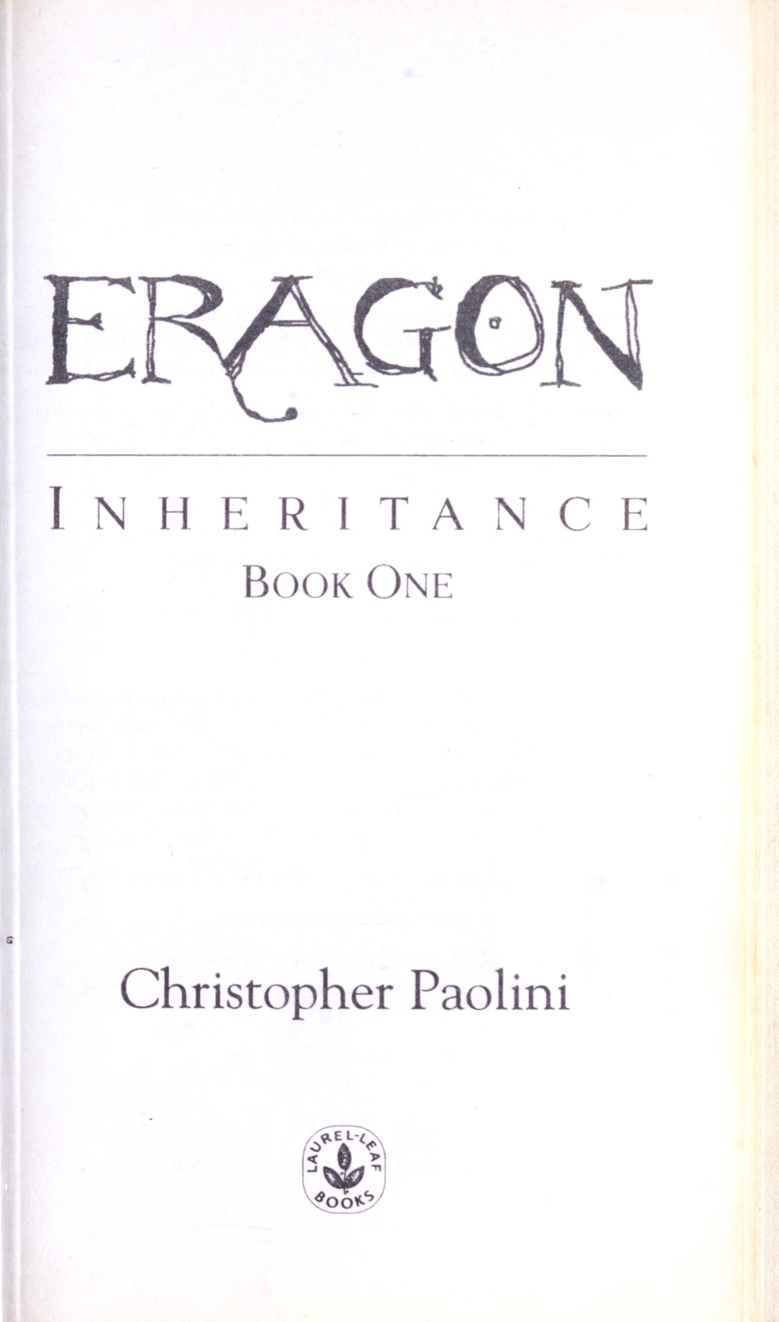 Eragon - Inheritance, Book One Paolini, Christopher by Christopher Paolini, Paolini, ChristopherF, and ChristopherF Paolini, ISBN 9780552552097