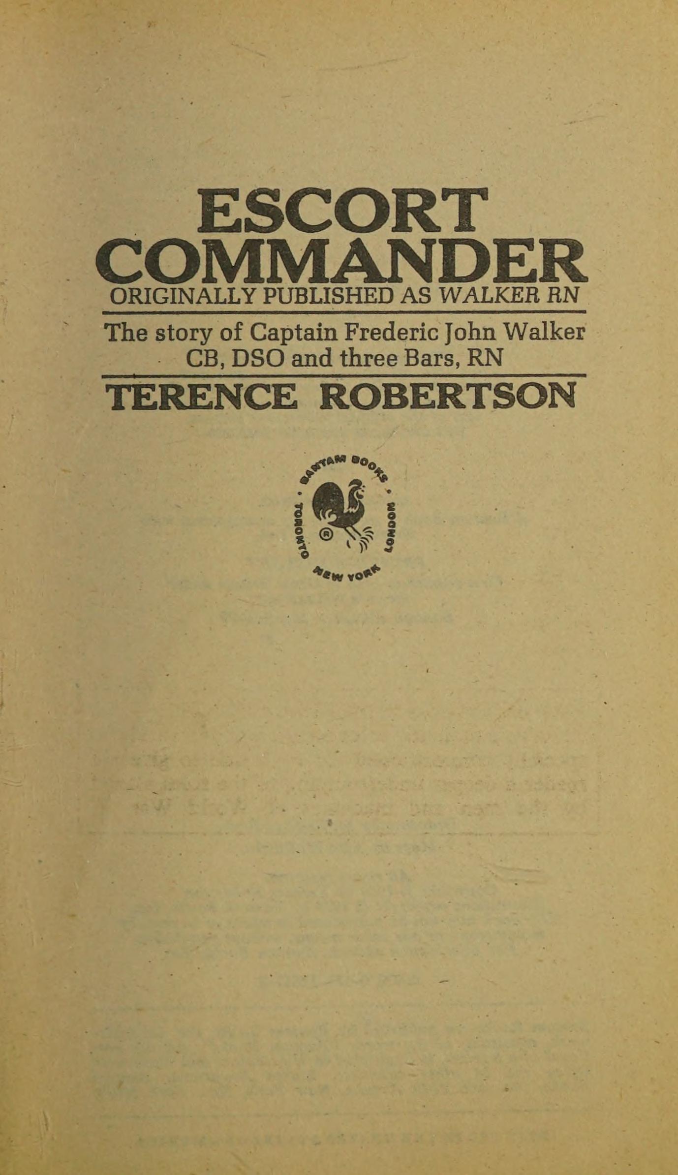 Escort Commander, Originally Published As Walker R.N.