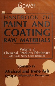 Handbook Of Paint And Coating Raw Materials: Trade Name Products