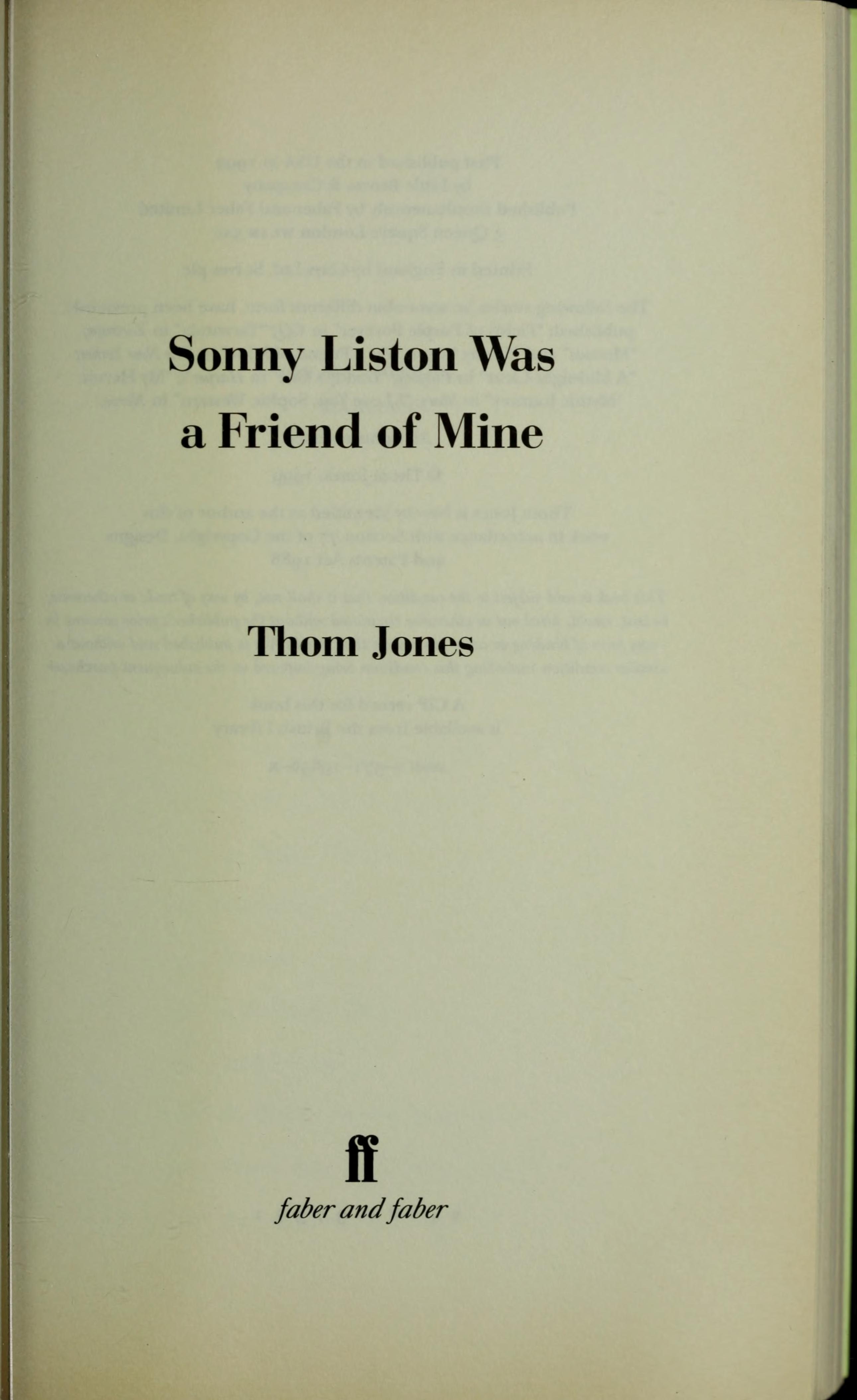 Sonny Liston Was A Friend Of Mine