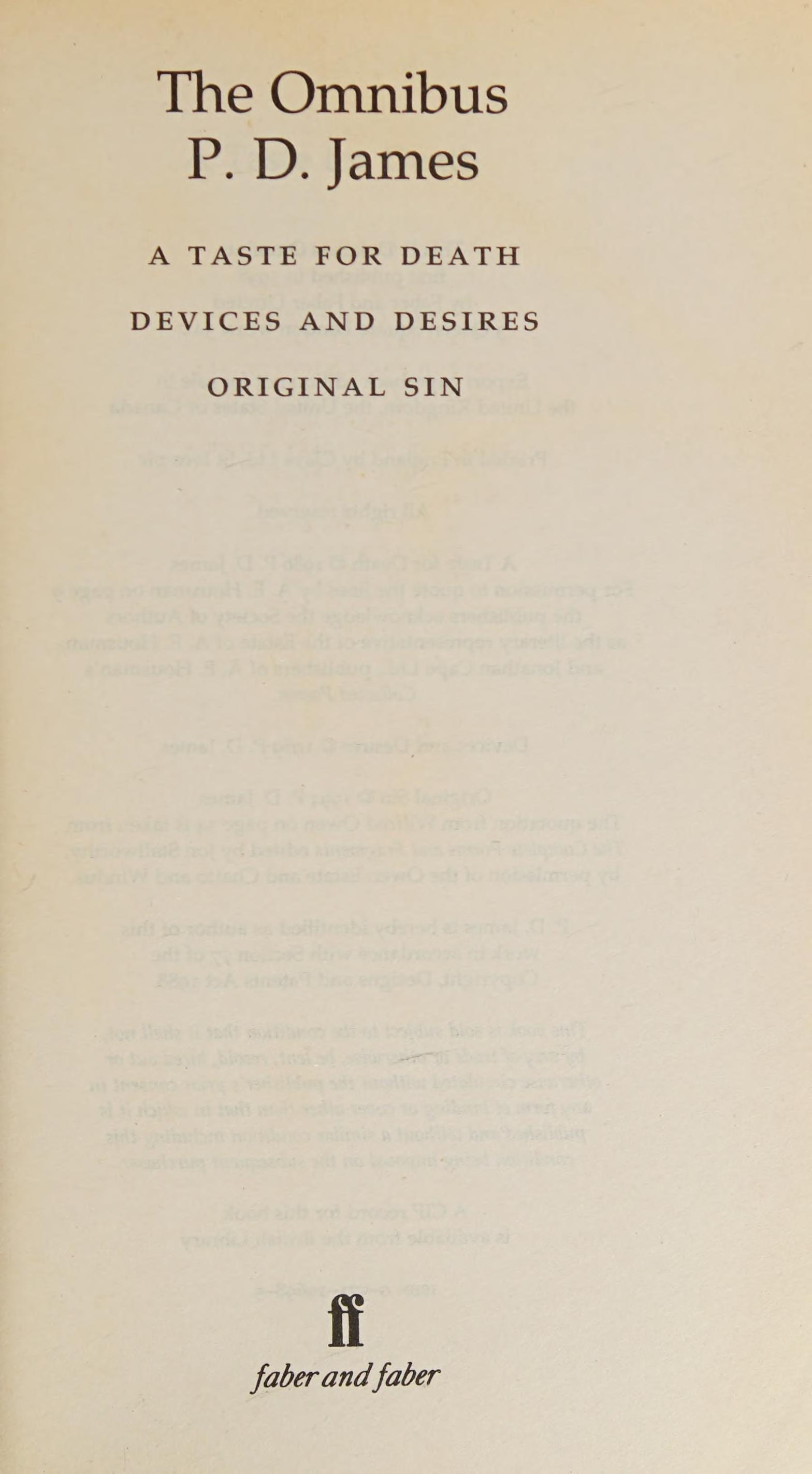P.D. James Omnibus