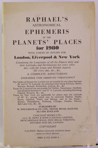 Raphael's Astronomical Ephemeris
