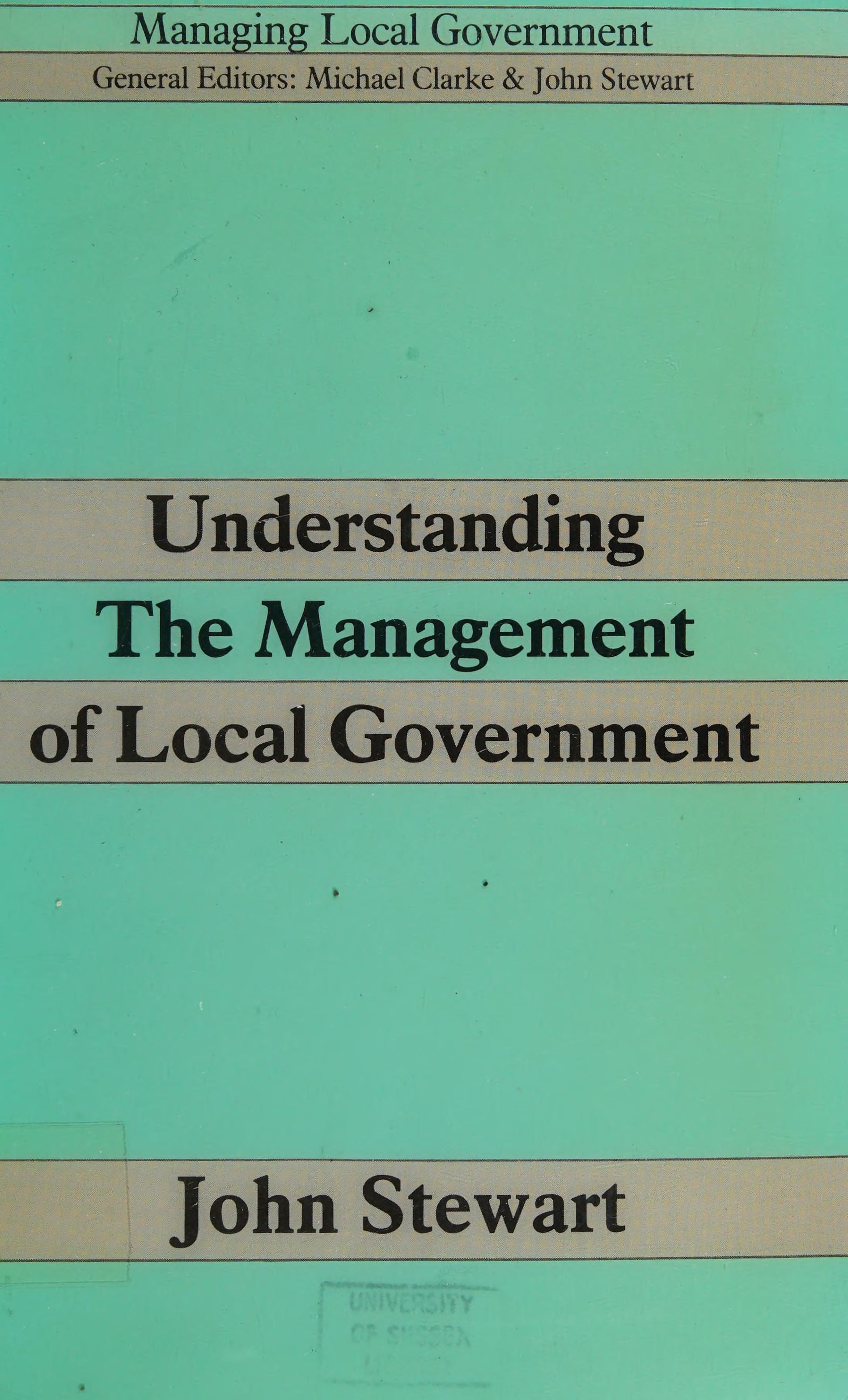 Understanding the Management of Local Government