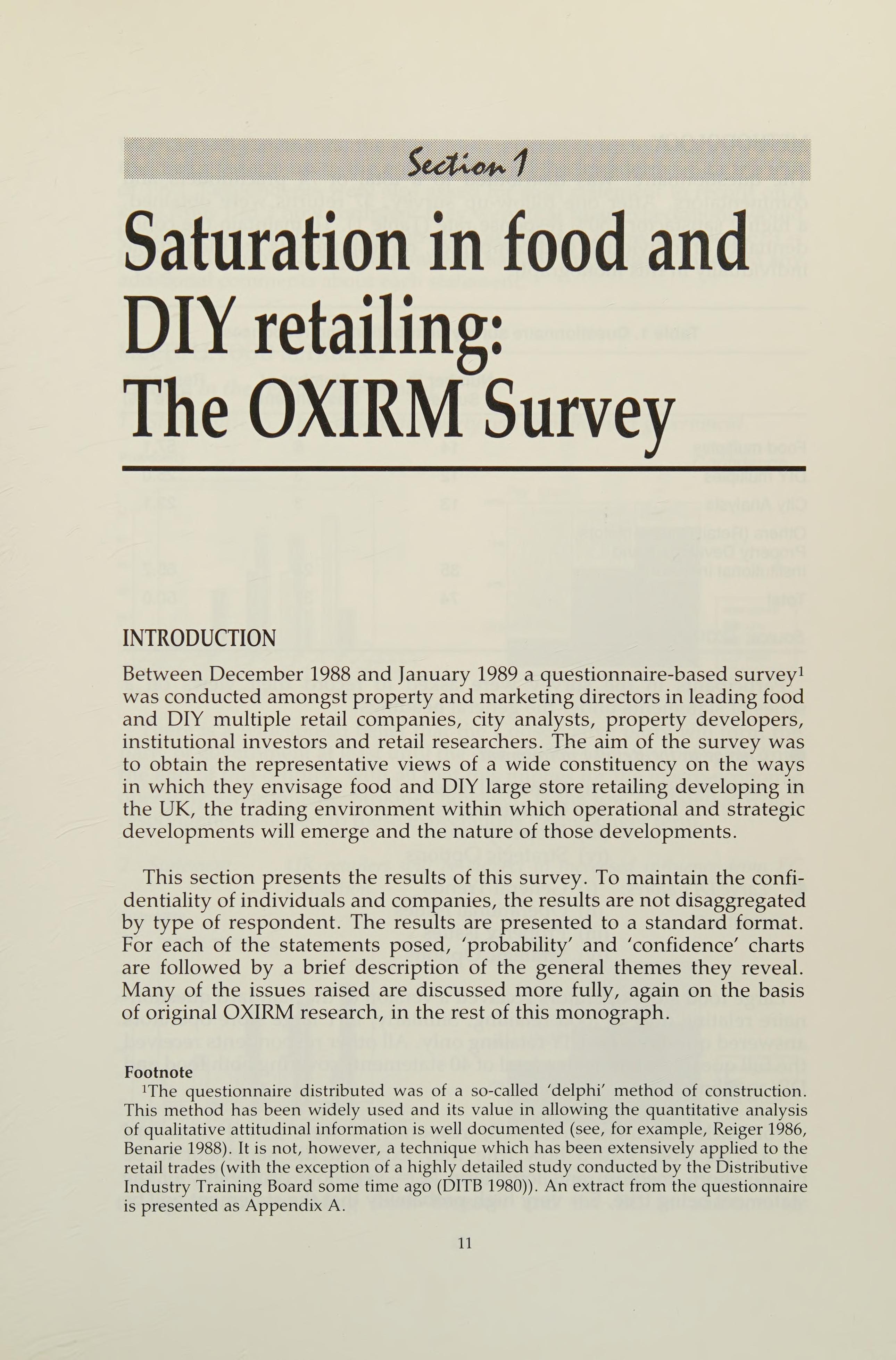 Retail Saturation Oxford Reports on Retailing