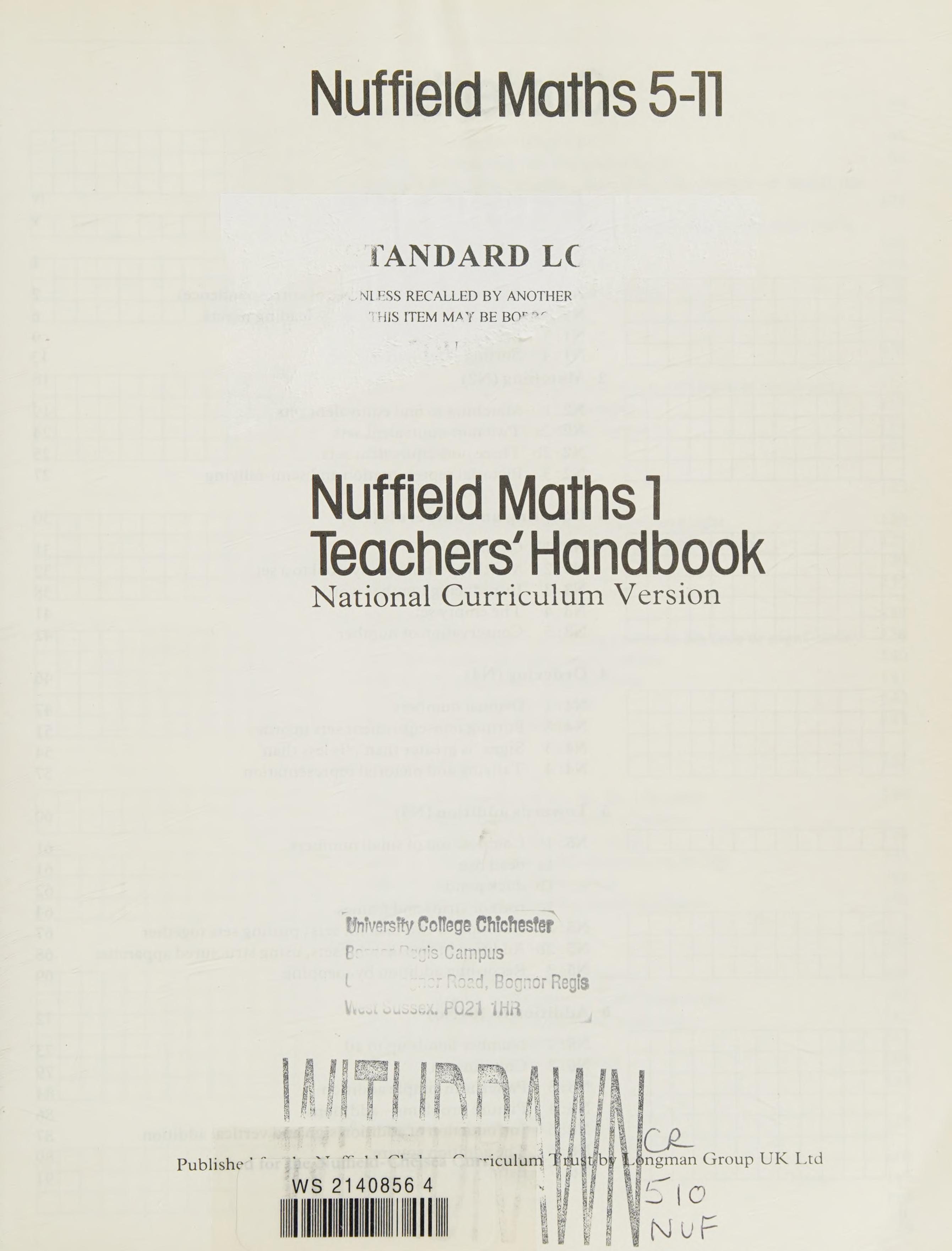 Nuffield Mathematics 5-11 (Nuffield Maths 5-11 Project)