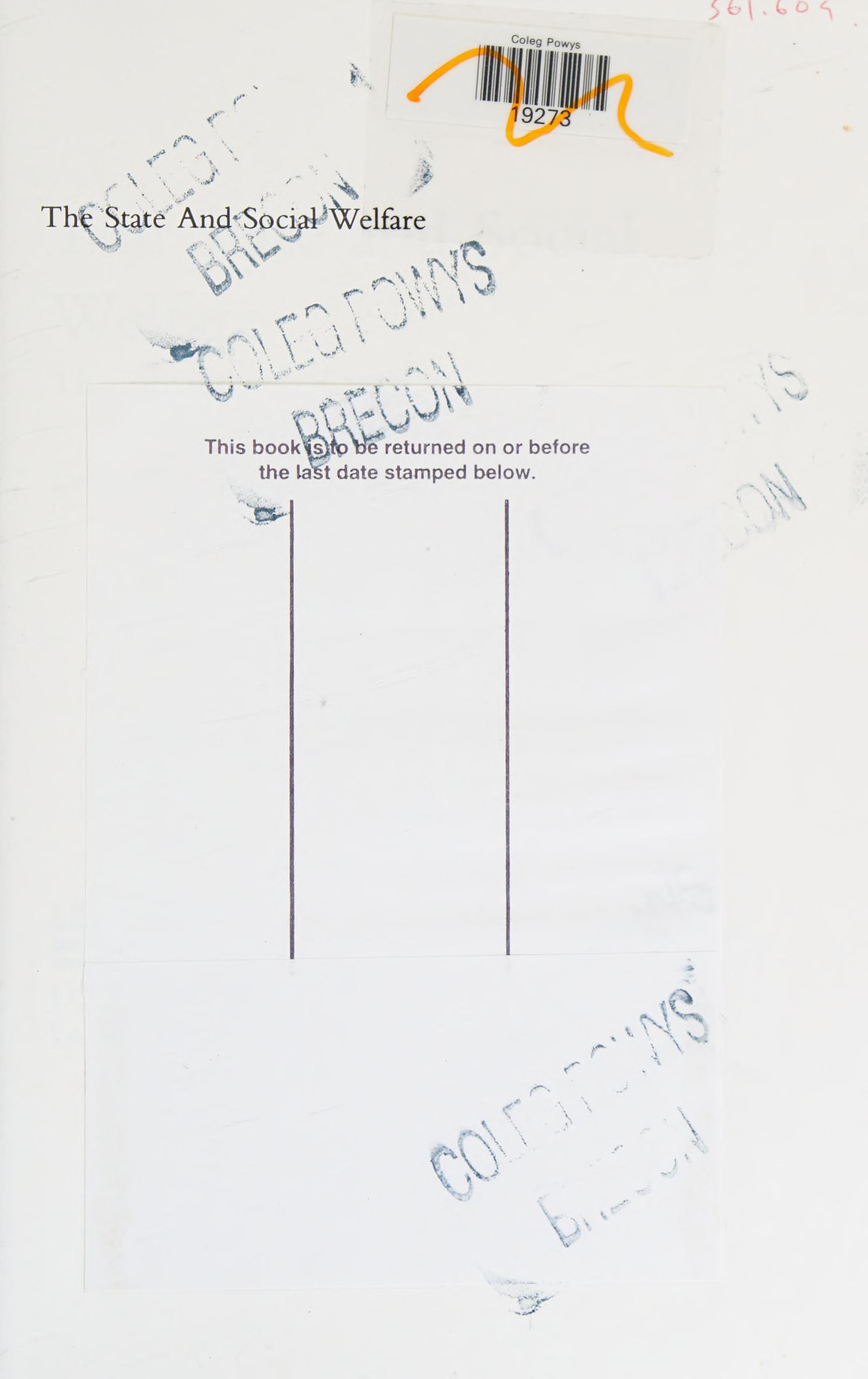 State and Social Welfare, The