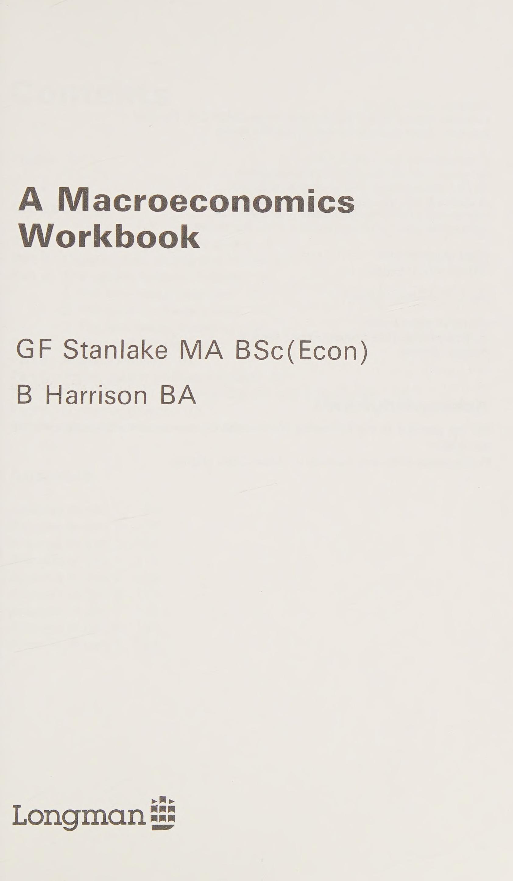 A Macroeconomics Workbook