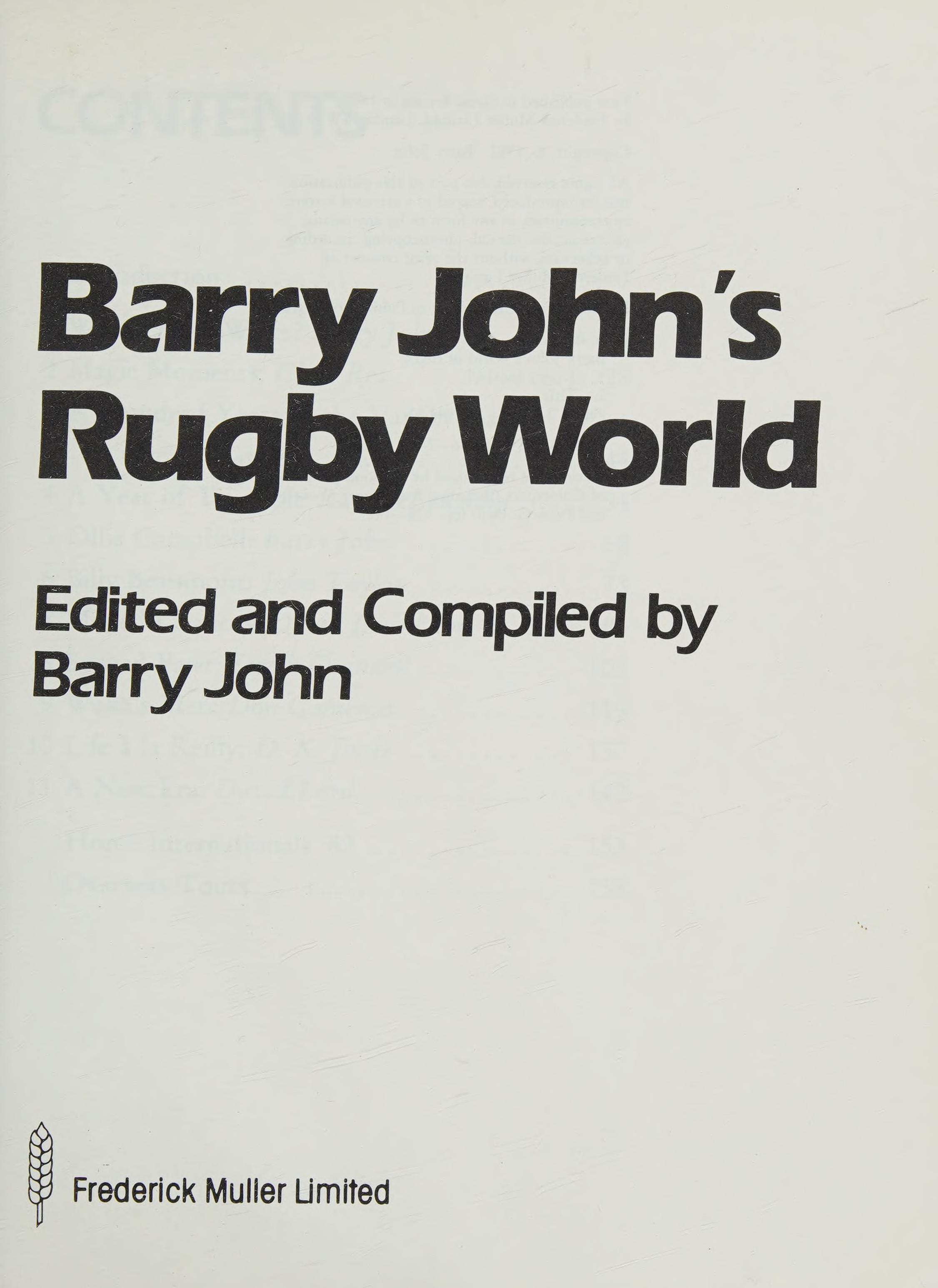 Barry John's Rugby World