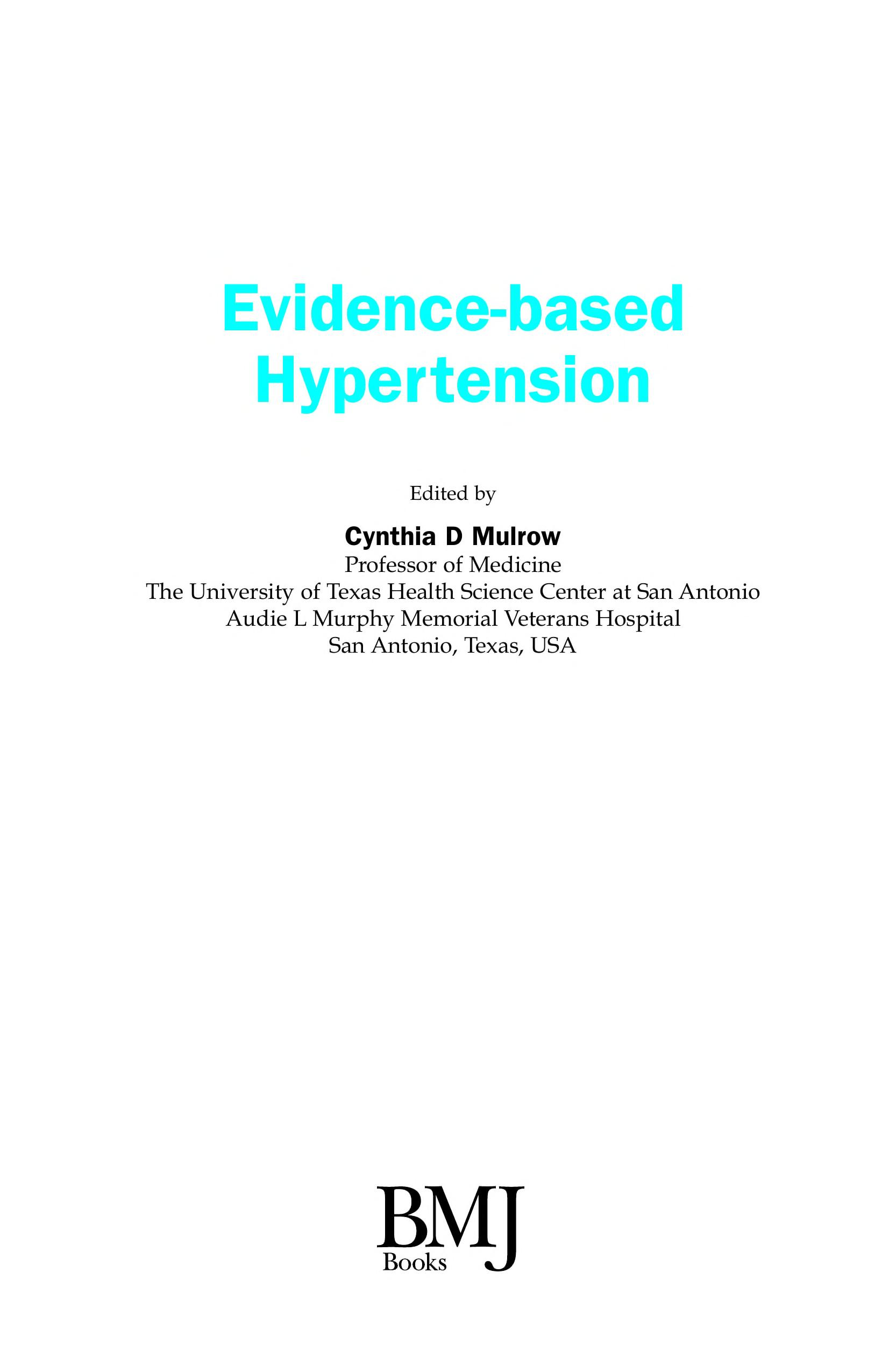 Evidence-Based Hypertension