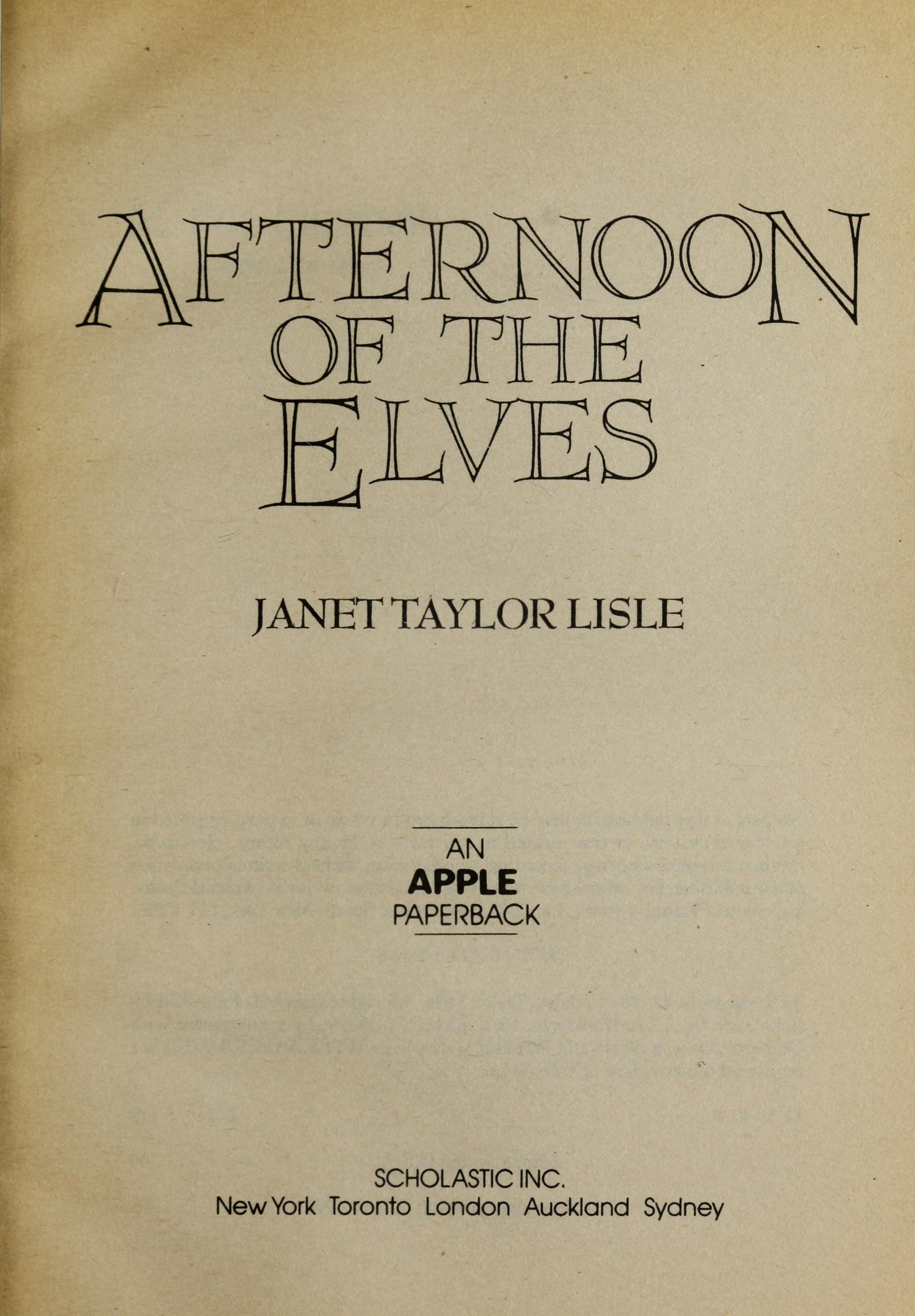 Afternoon of the Elves