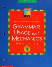 Grammar Usage and Mechanics Practice Grade 1 Blackline Masters